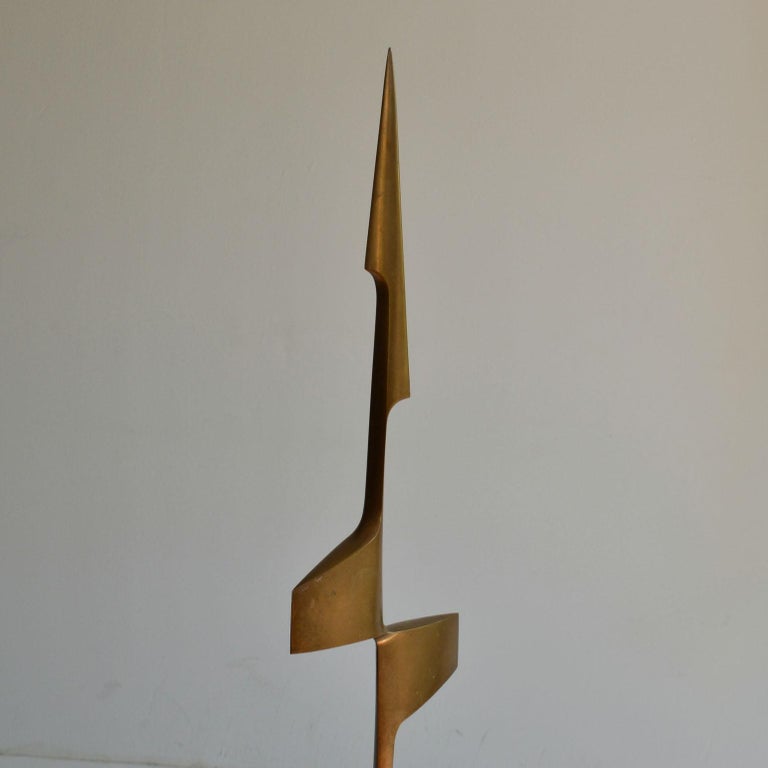 Mid-Century Modern Abstract Aerodynamic Bronze Sculpture Dutch, 1970's For Sale