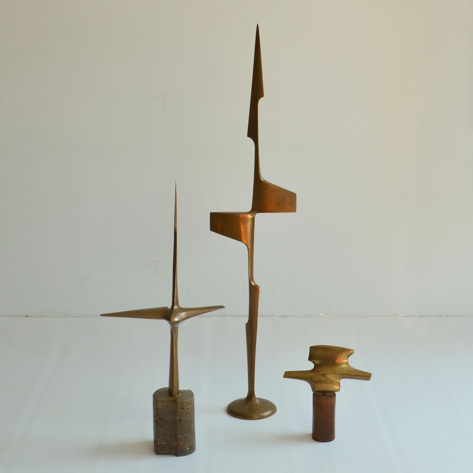 Late 20th Century Tall Abstract Expressive Bronze Sculpture Dutch, 1970's For Sale