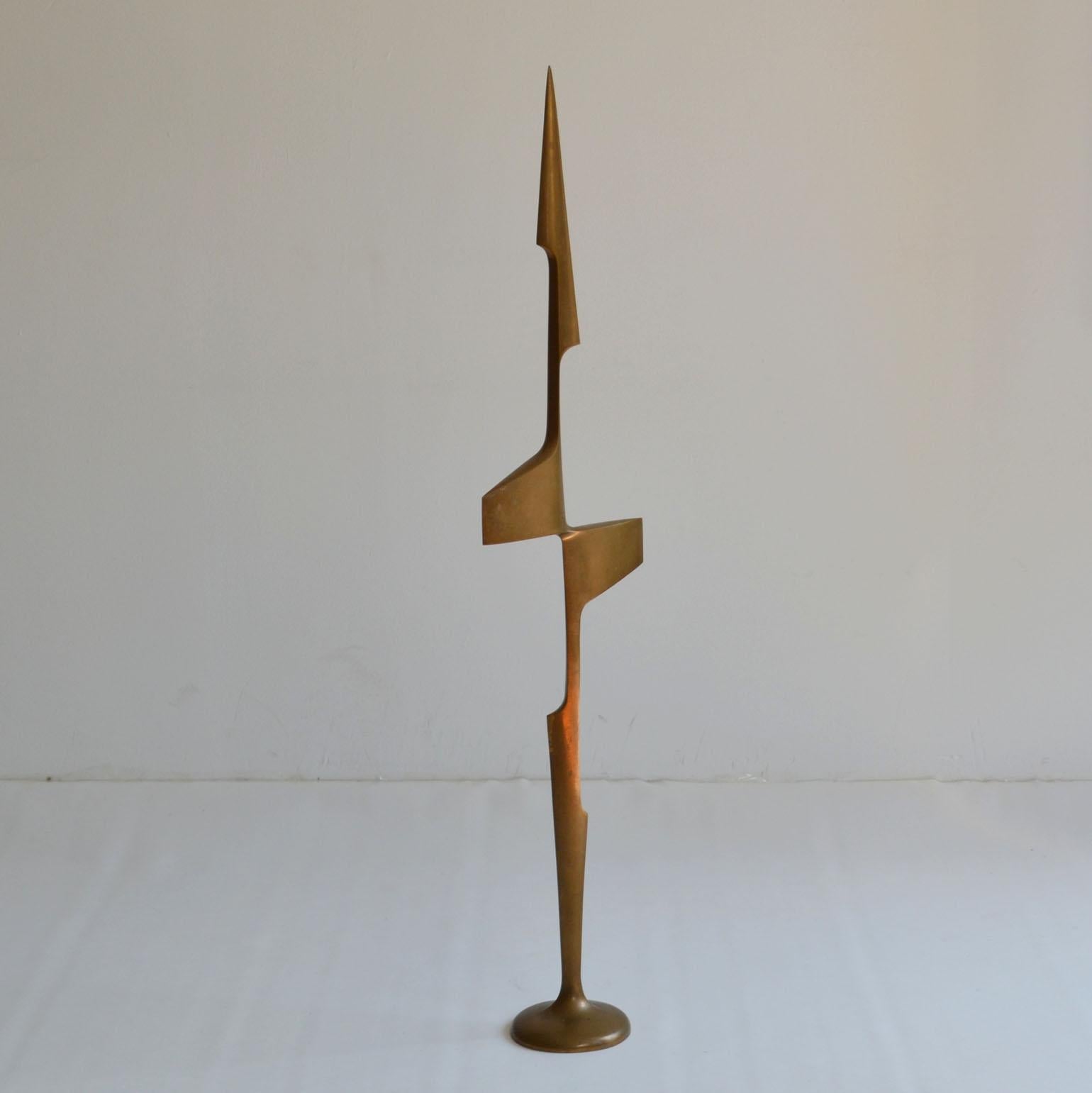 Tall Abstract Expressive Bronze Sculpture Dutch, 1970's For Sale 2