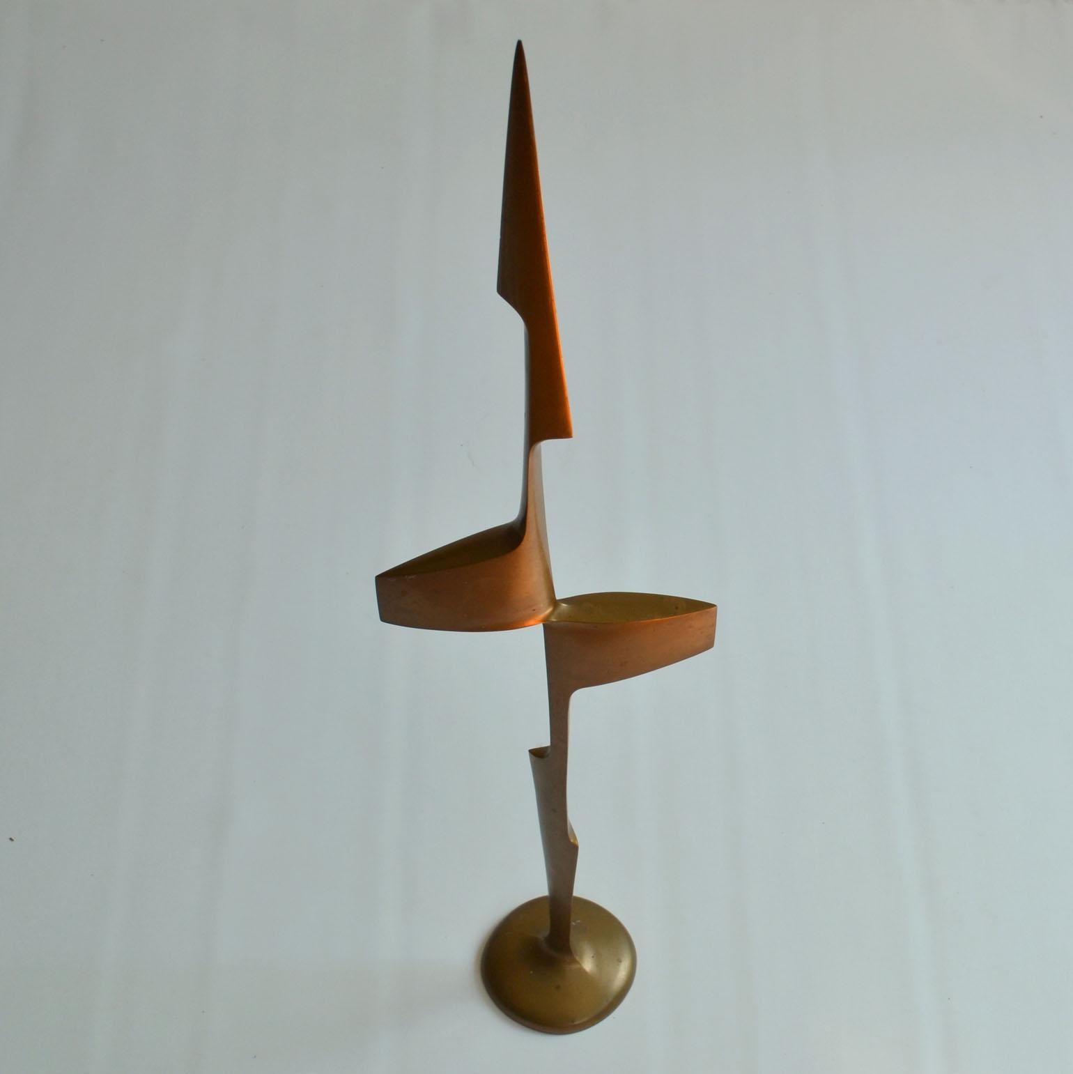 Tall Abstract Expressive Bronze Sculpture Dutch, 1970's For Sale 4