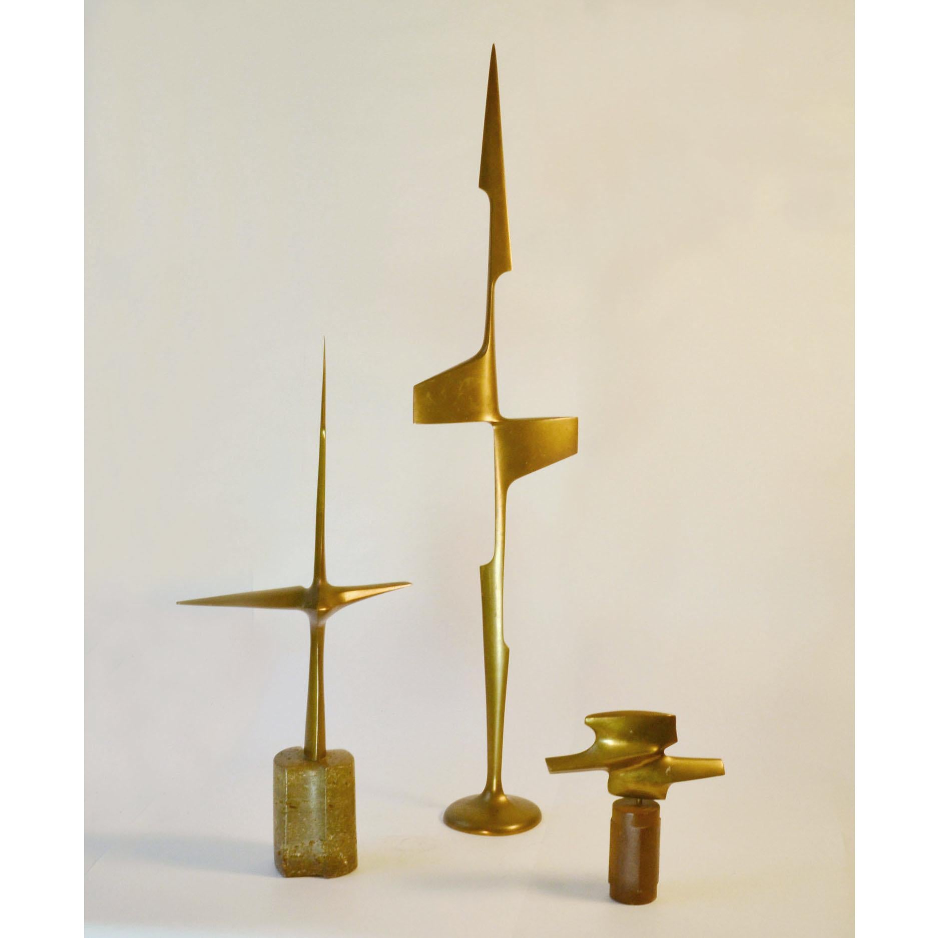 Tall Abstract Expressive Bronze Sculpture Dutch, 1970's For Sale 5