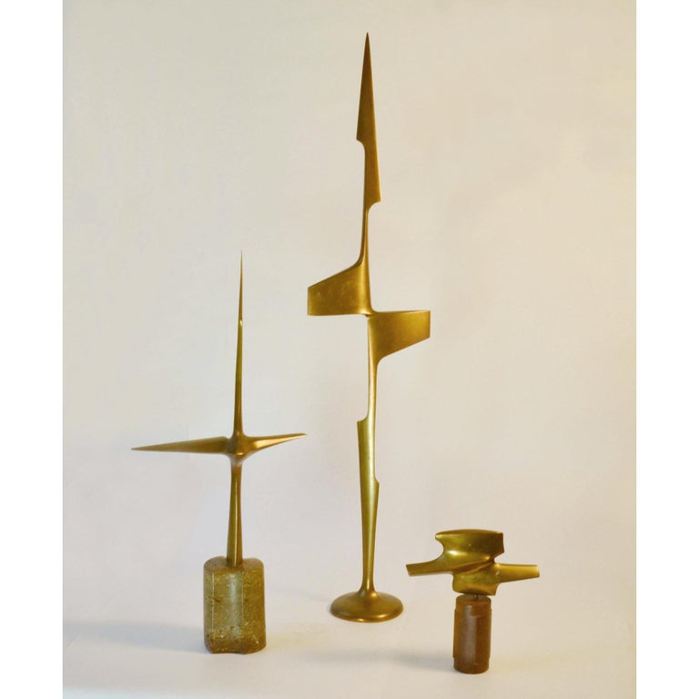 Abstract Aerodynamic Bronze Sculpture Dutch, 1970's For Sale 3