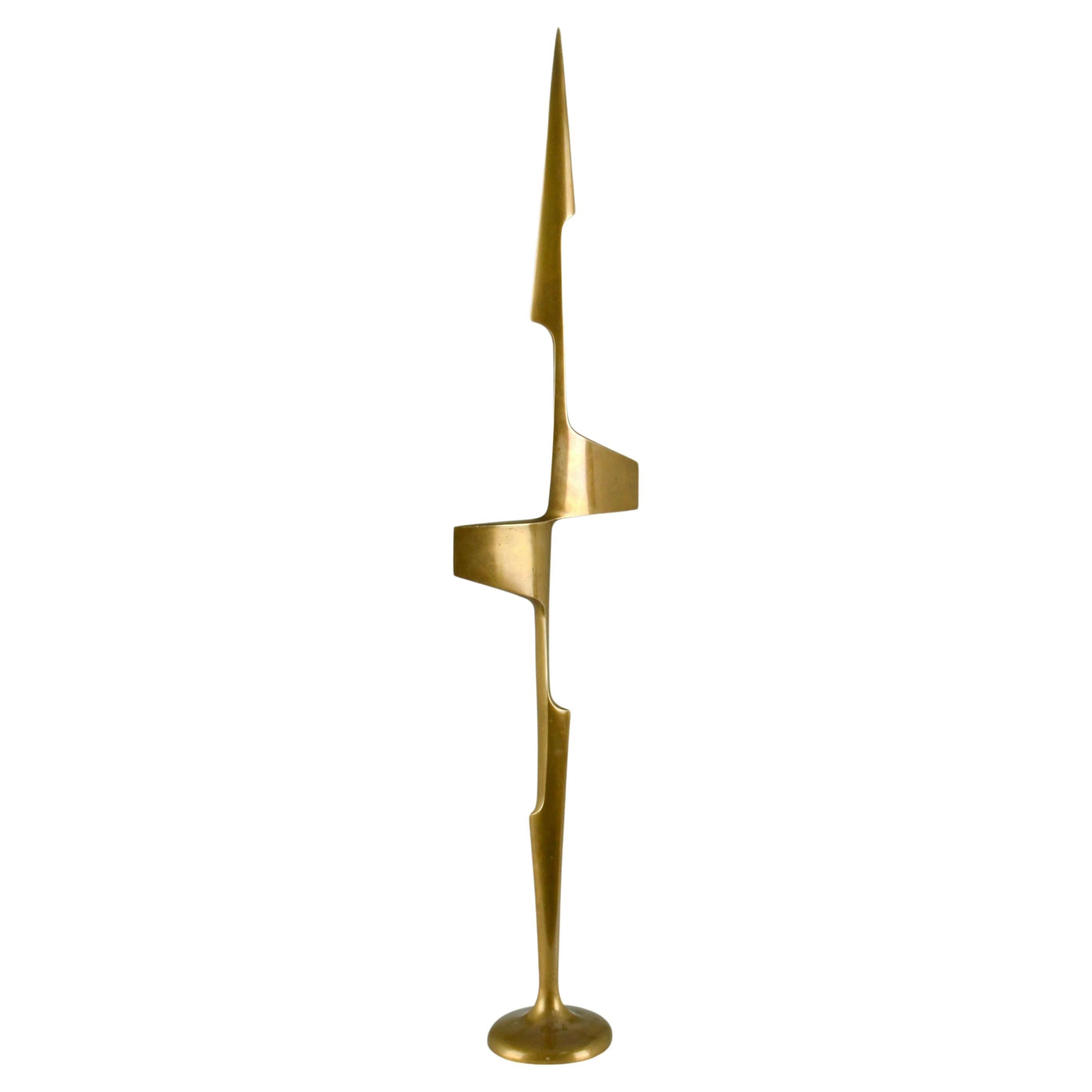 Tall Abstract Expressive Bronze Sculpture Dutch, 1970's For Sale