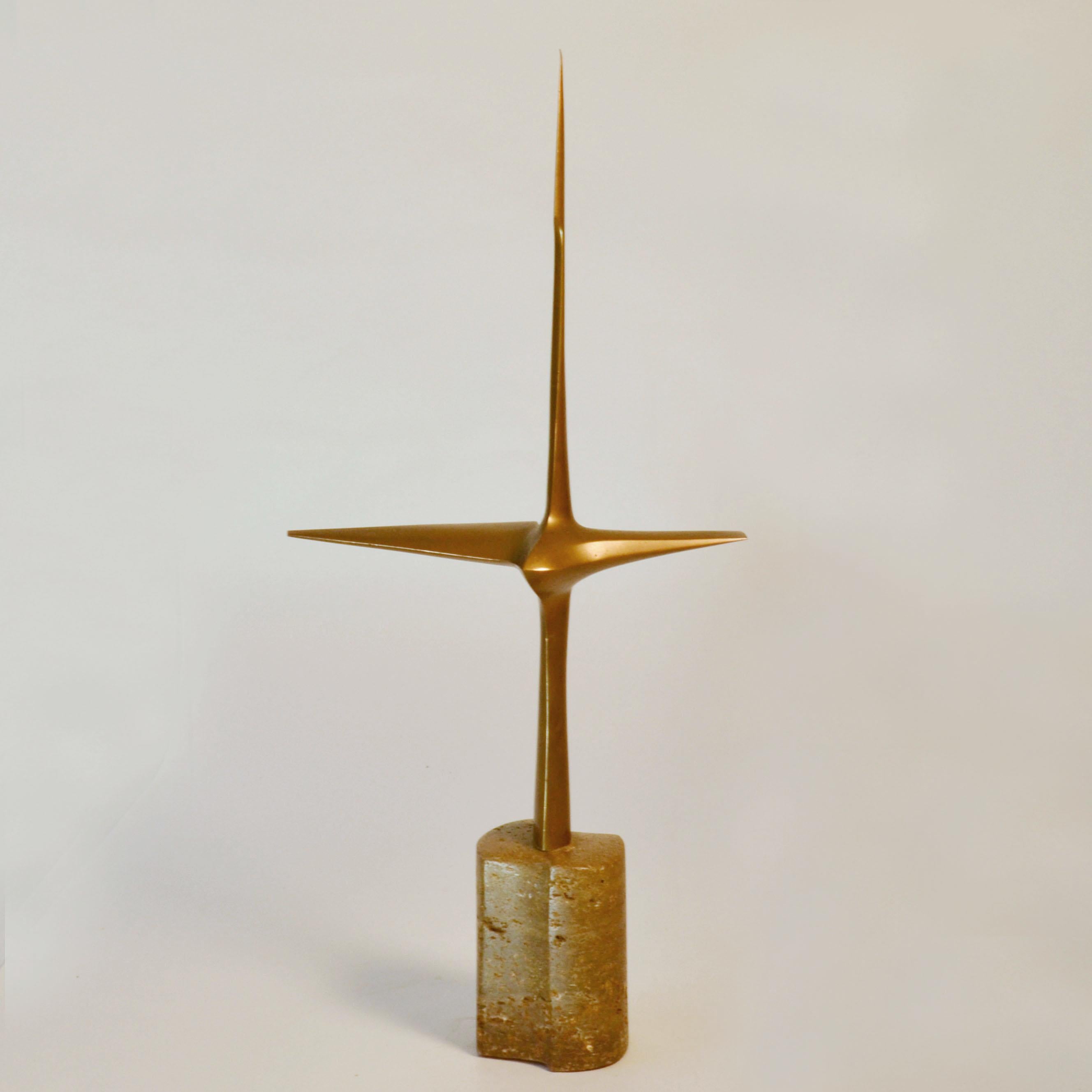 Sculpture abstraite en bronze aérodynamique, néerlandaise, 1977 en vente 2