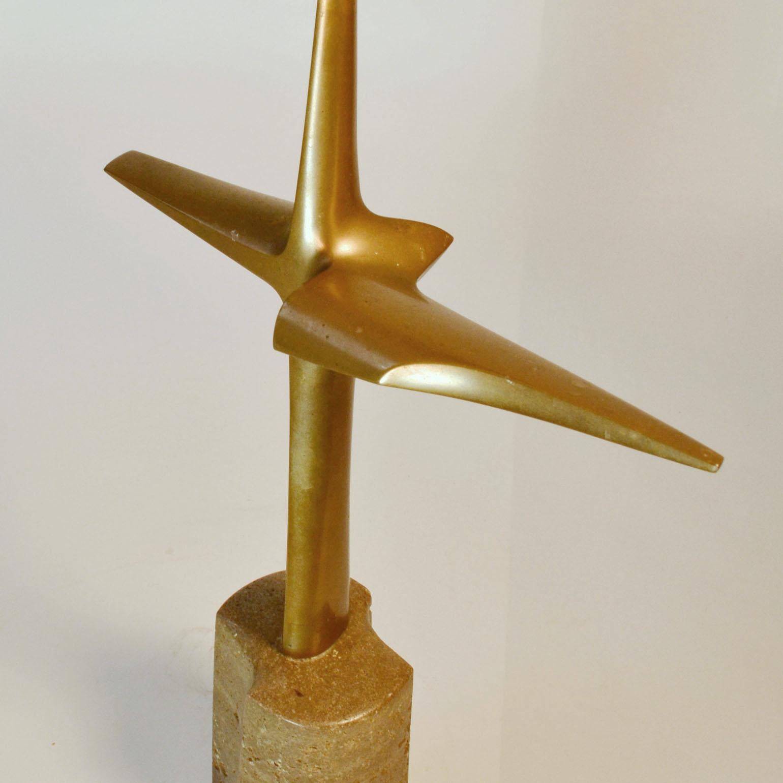 Fin du 20e siècle Sculpture abstraite en bronze aérodynamique, néerlandaise, 1977 en vente
