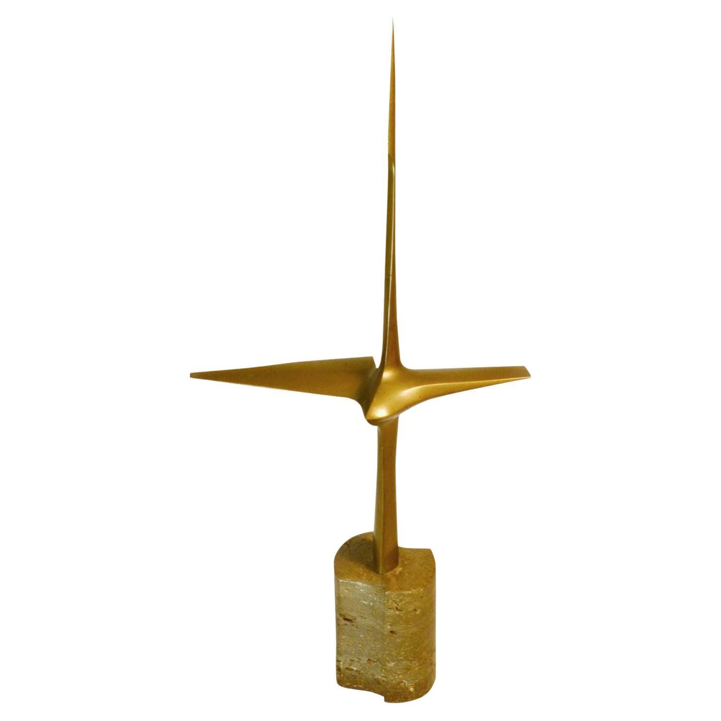 Abstract Aerodynamic Bronze Sculpture, Dutch 1977