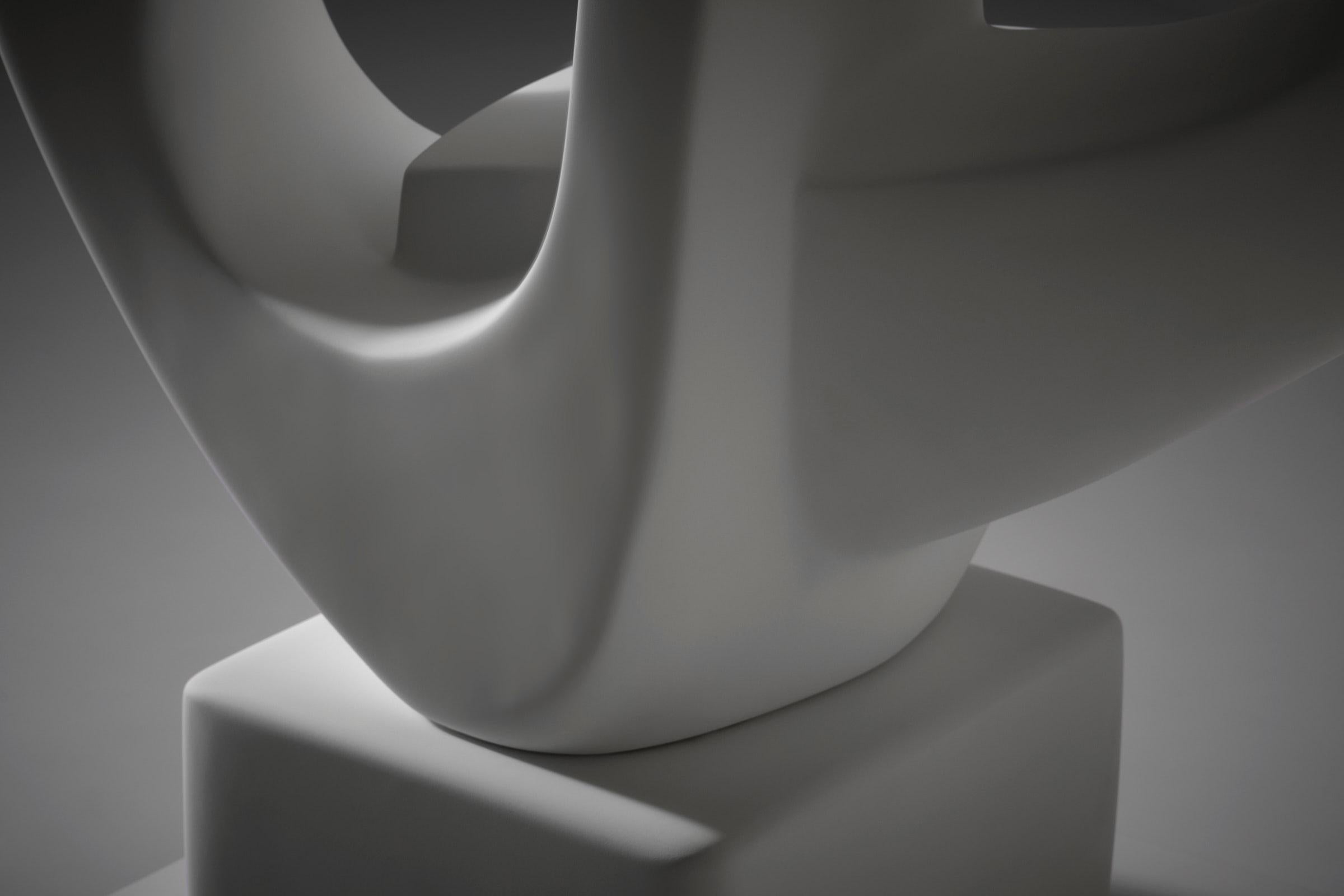 Abstract Aerodynamic shaped plaster sculpture, France 1960s For Sale 2