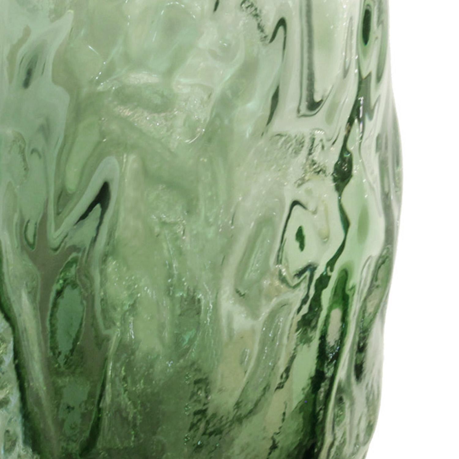 Hand-Crafted Abstract Alto Murano Green Sommerso Glass Vase For Sale