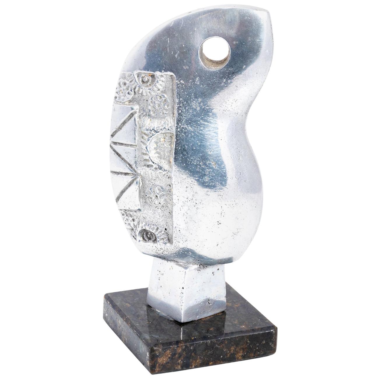 Abstract Aluminum Sculpture Artist Signed