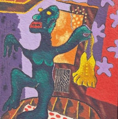 Abstraktes Ölgemälde der amerikanischen Moderne „Meine tanzenden Schuhe“ von Zoute 1941