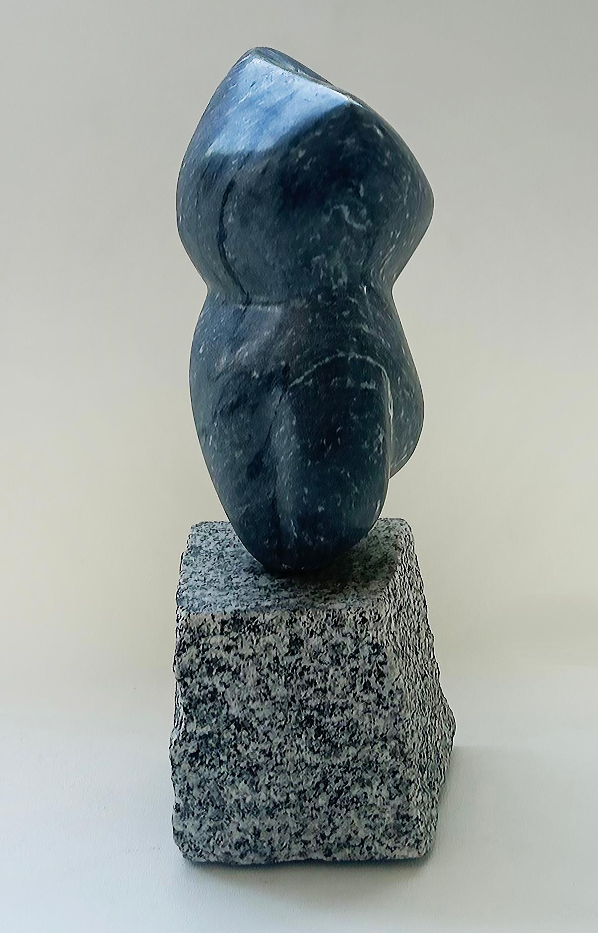 20th Century Abstract and Figurative Marble Hand-Carved Sculpture on a Granite Base For Sale
