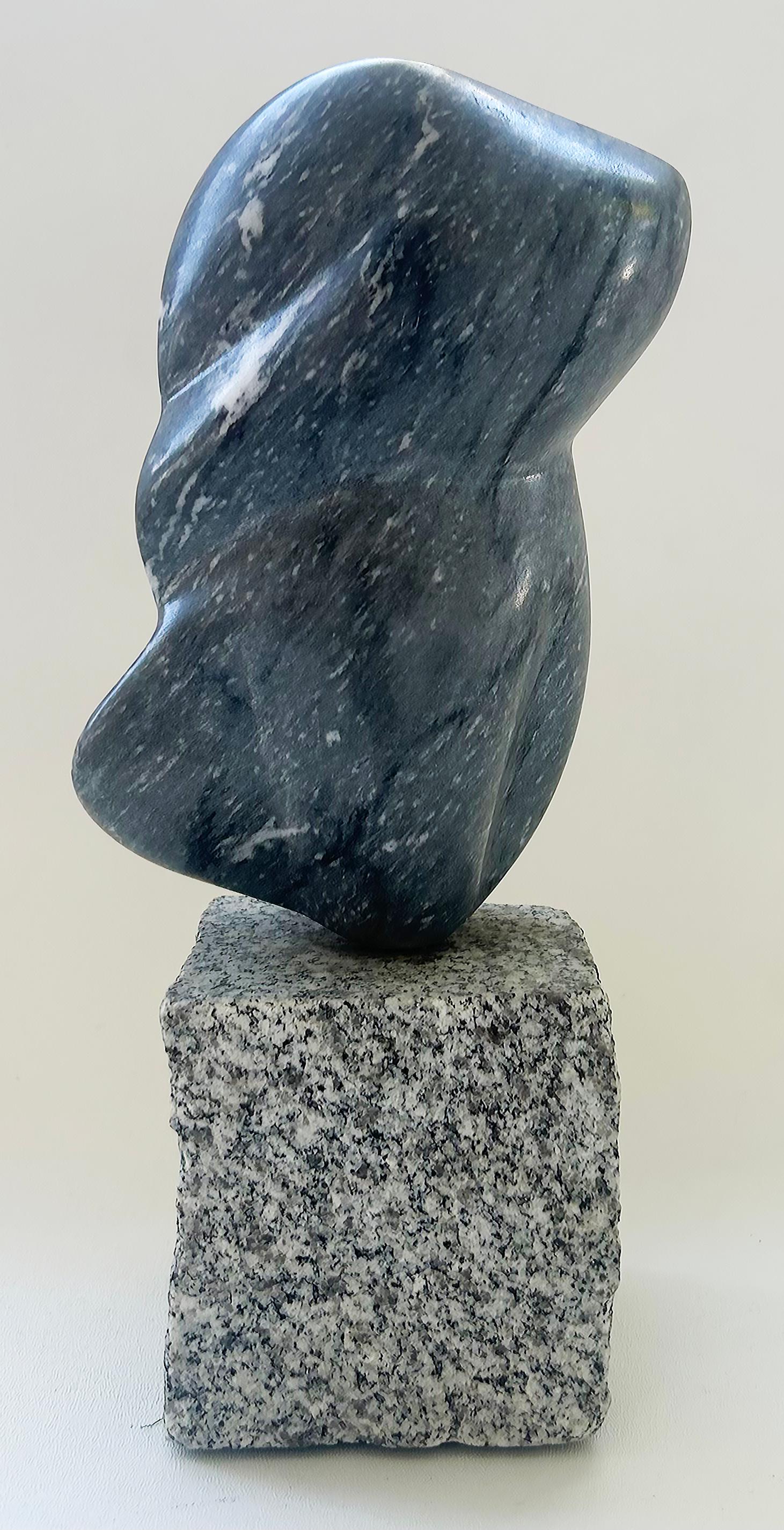 Abstract and Figurative Marble Hand-Carved Sculpture on a Granite Base For Sale 3