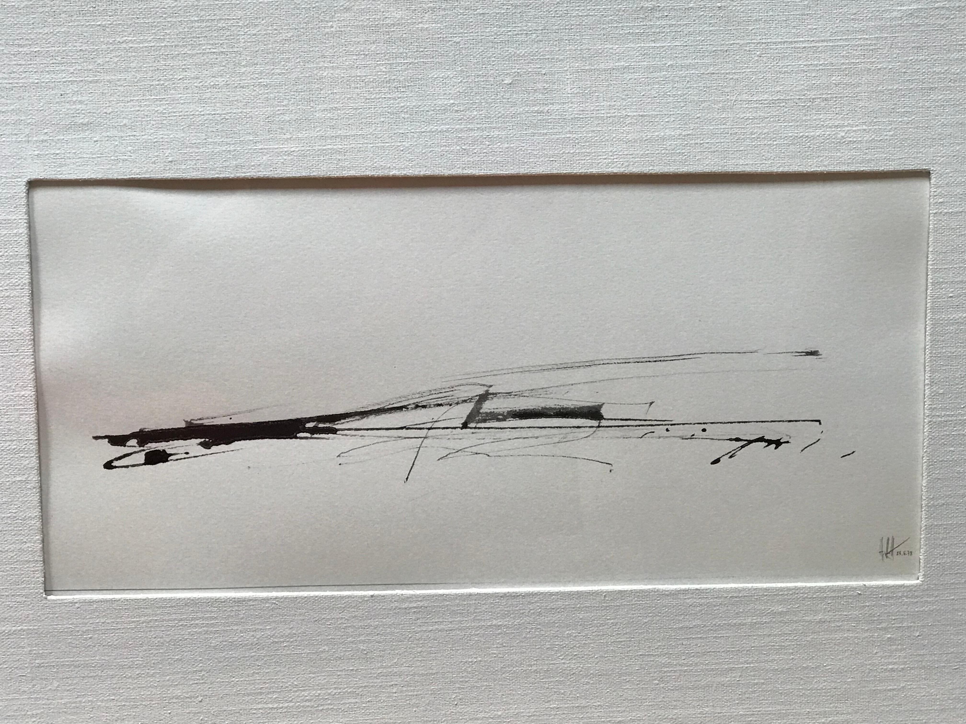 Abstract and Minimalist Pair of Drawings, Signed and Dated 2