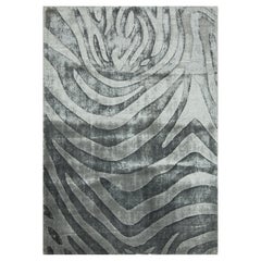 Abstract Animal Print Hand-Loomed Cut Pile "Zebra Drift" by Doris Leslie Blau