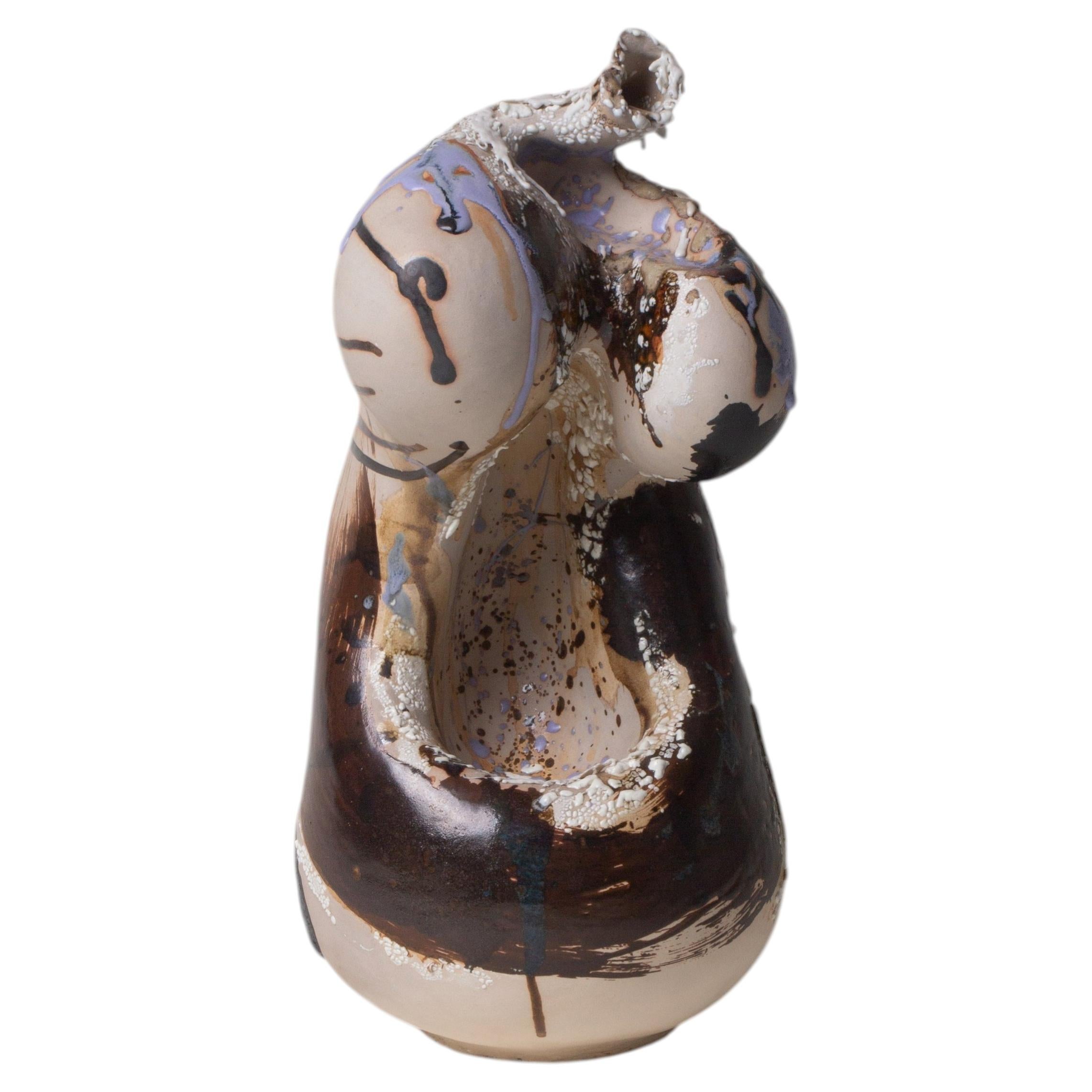 Abstract Anthropomorphic Stoneware Bust by Alejandro Moreno, One-of-a-Kind