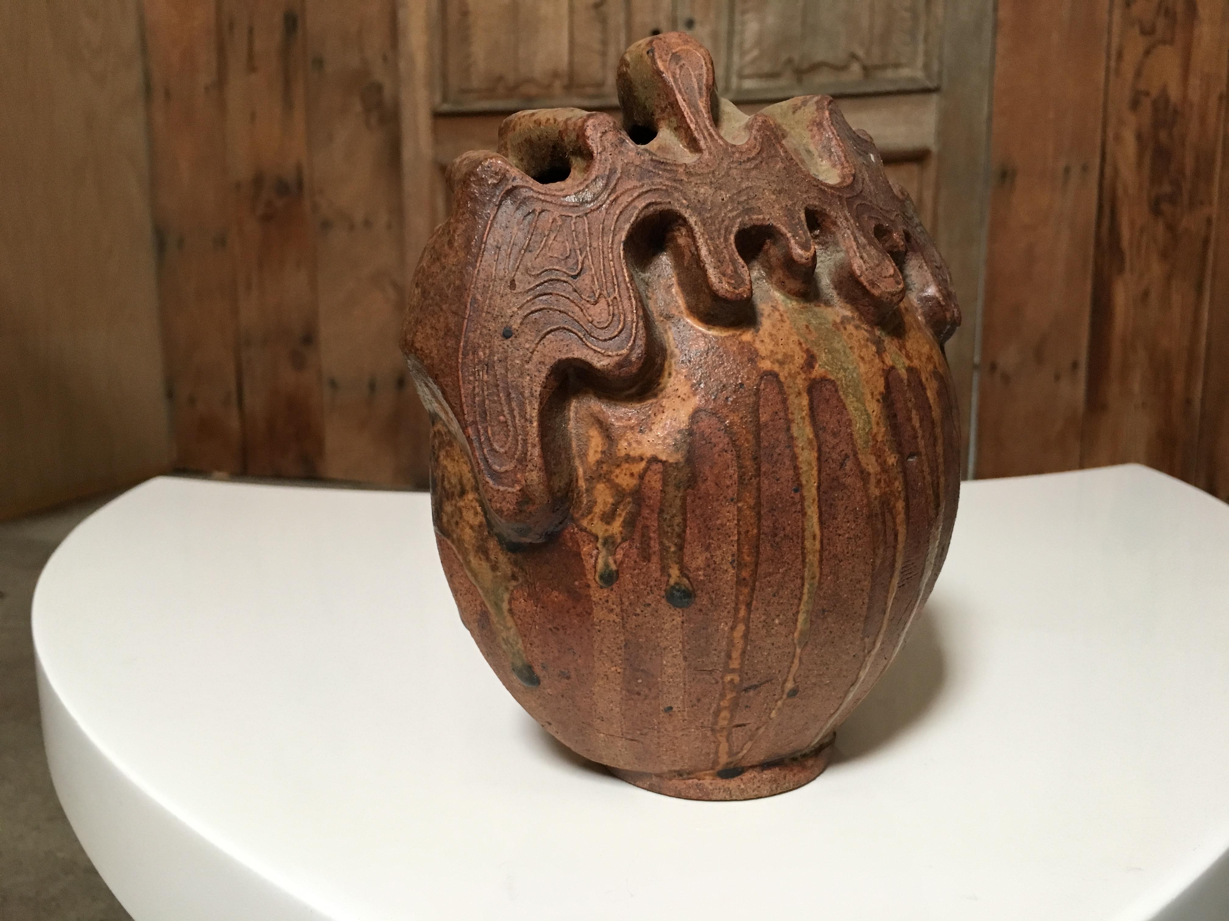 Mid-Century Modern Abstract Apple Vase by Bernard Rooke