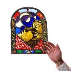 Abstract Arched Stained Glass Window