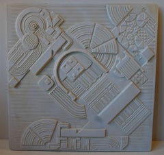Targa da parete astratta architettonica in bisquit limitata di Eduardo Paolozzi, 1978