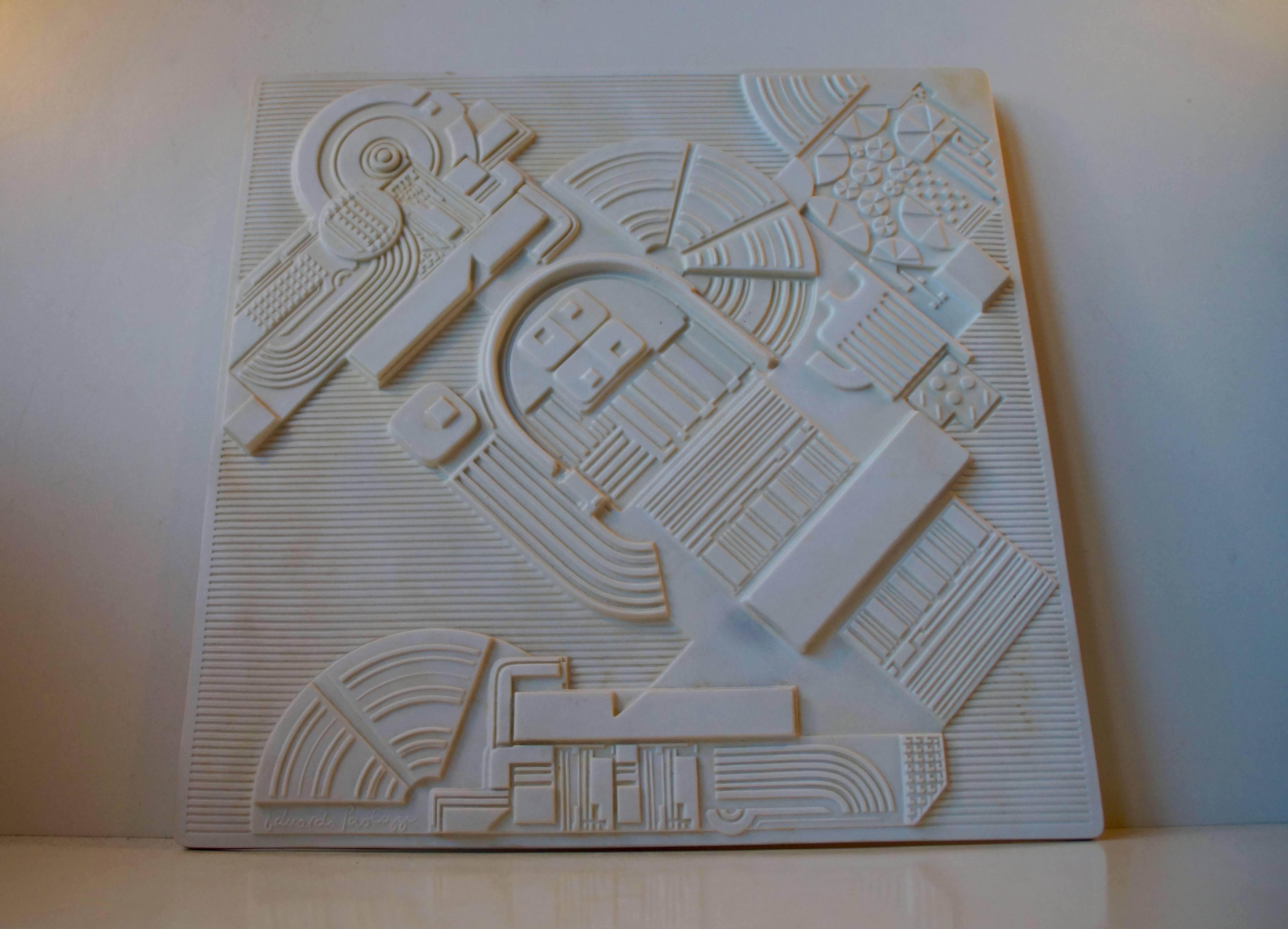Abstract Architectural Limited Bisque Wall Plaque by Eduardo Paolozzi, 1978 In Good Condition In Esbjerg, DK