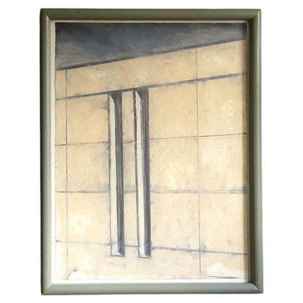 Vintage Original Abstract Painting Architectural Study by Richard Sladden For Sale