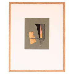 Abstract Art Bauhaus Collage & Engraving - "Stabile N.5" 40x50cm by Soizic MENUT