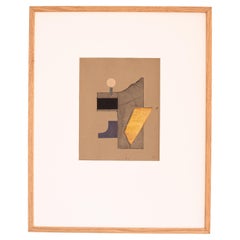 Abstract Art Bauhaus Collage & Engraving - "Stabile N.6" 40x50cm by Soizic MENUT
