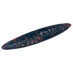 Abstract Art Ceramic Surfboard Bowl Dish by Perignem Studio, Belgium 1960's