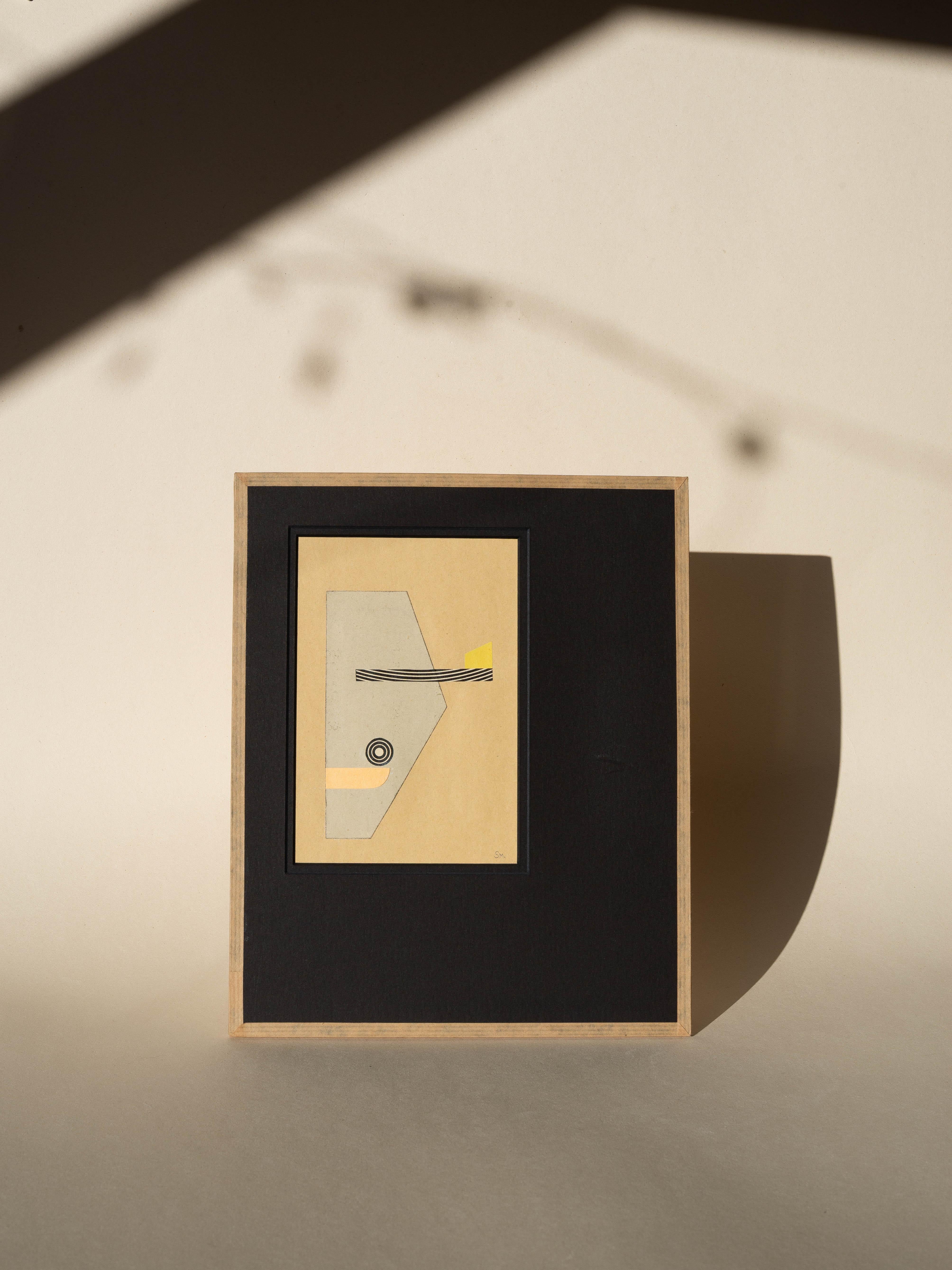 Abstrakte Kunst Collage - Malerei Bauhaus Stil - 