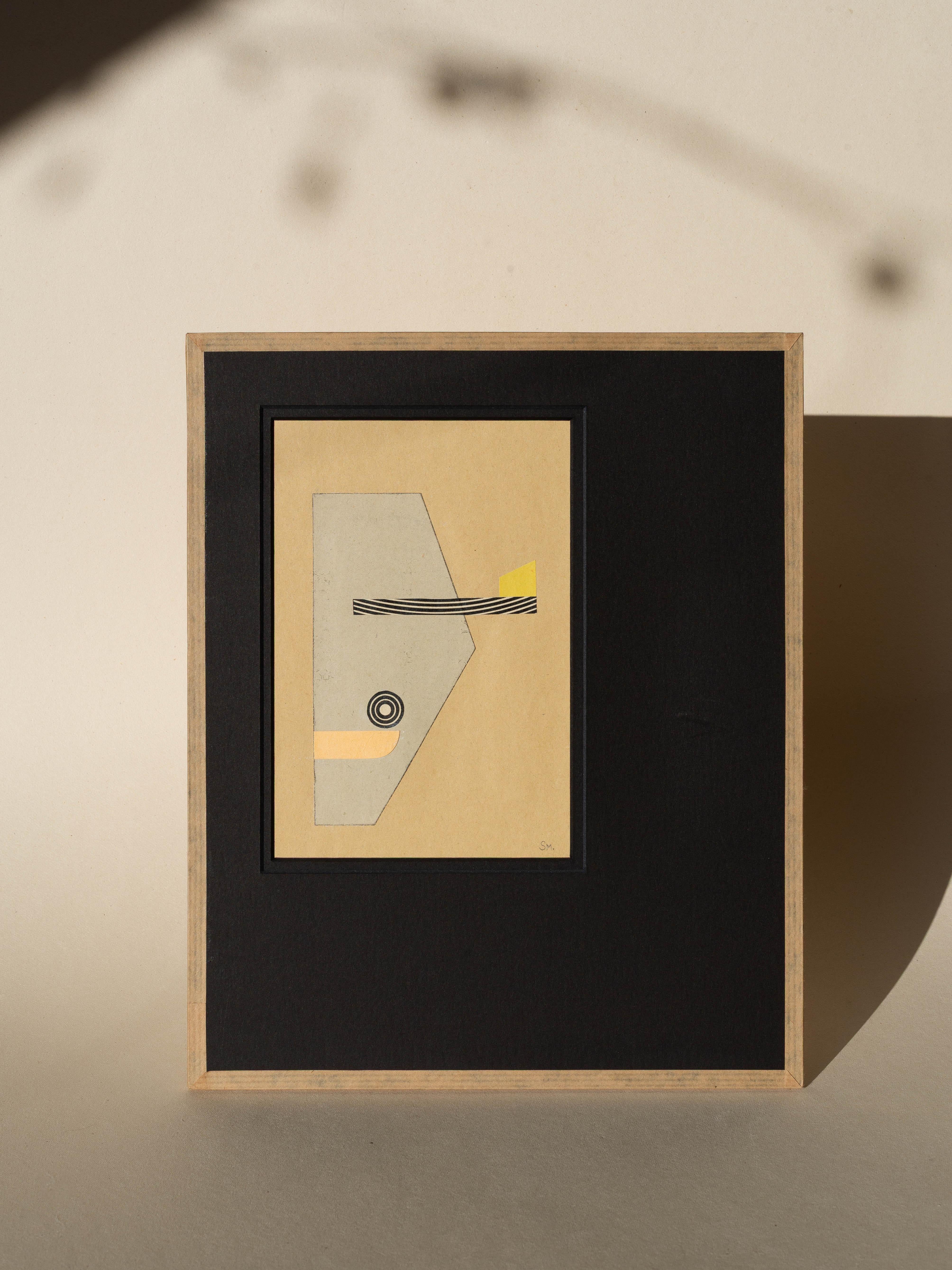 Abstrakte Kunst Collage - Malerei Bauhaus Stil - 