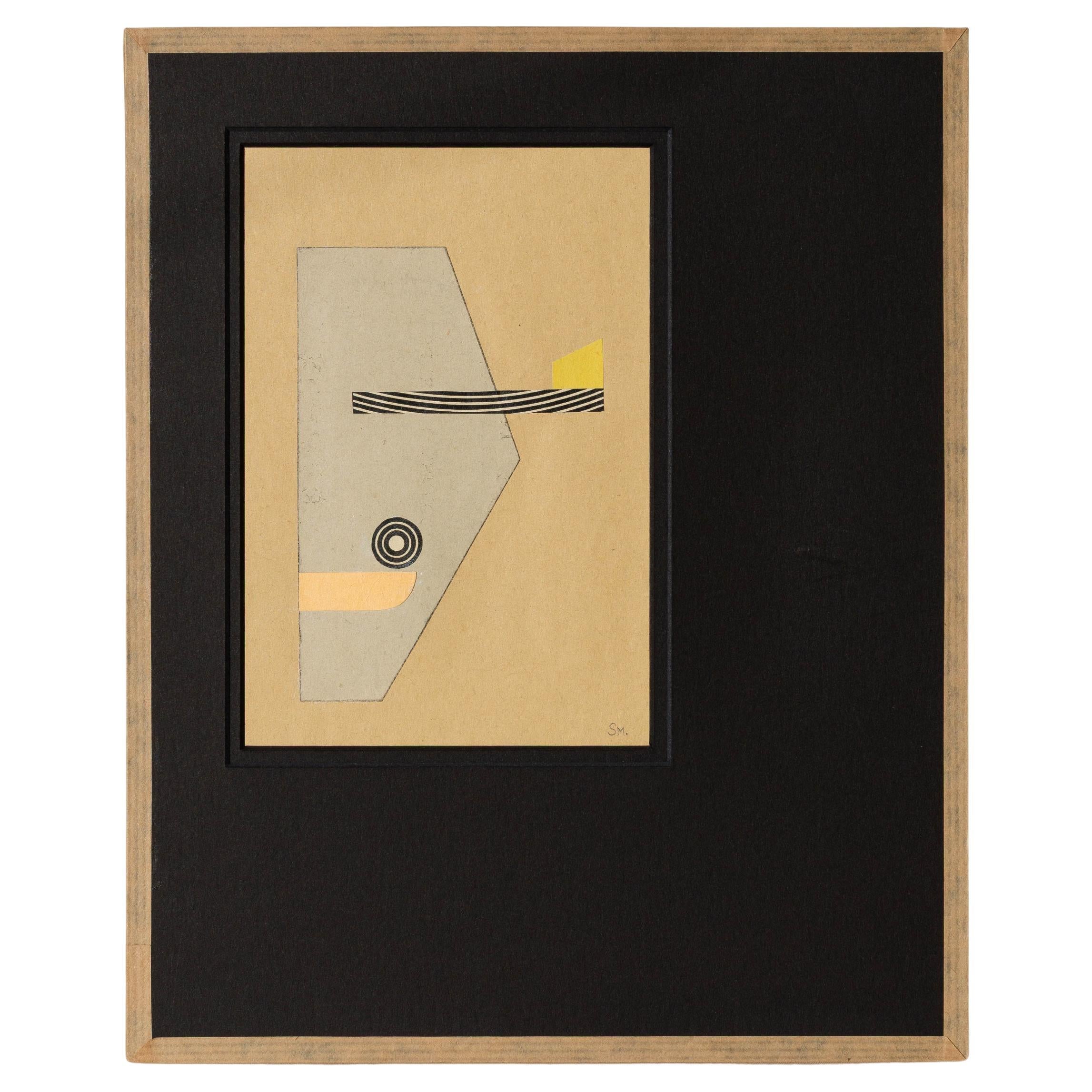 Abstract Art Collage - Painting Bauhaus Style - "Mobile N.9"  by Soizic MENUT