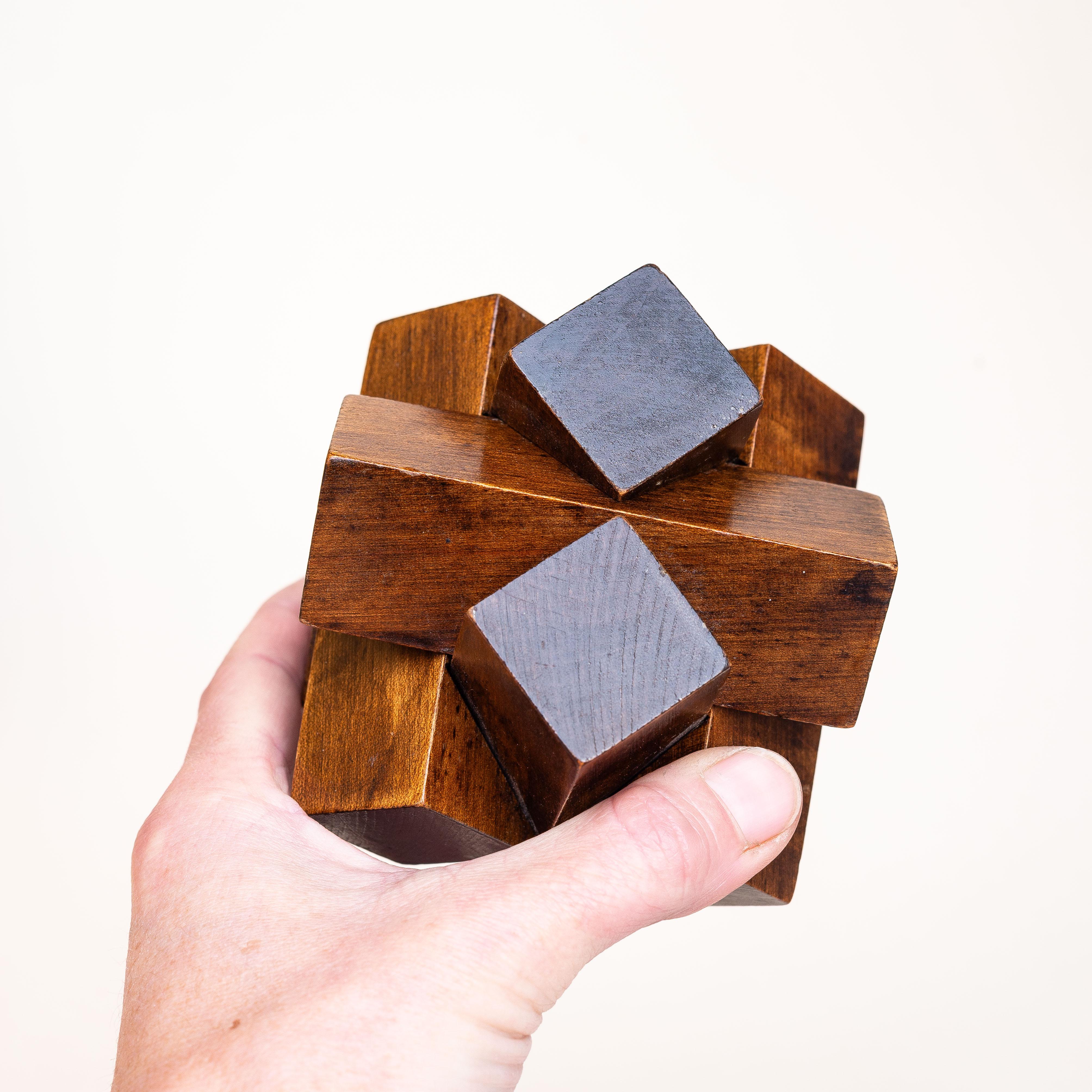 Escultura Abstracta Art Decó de Madera - Pisapapeles y Juego de Puzzle - Francia Años 40 en venta 1