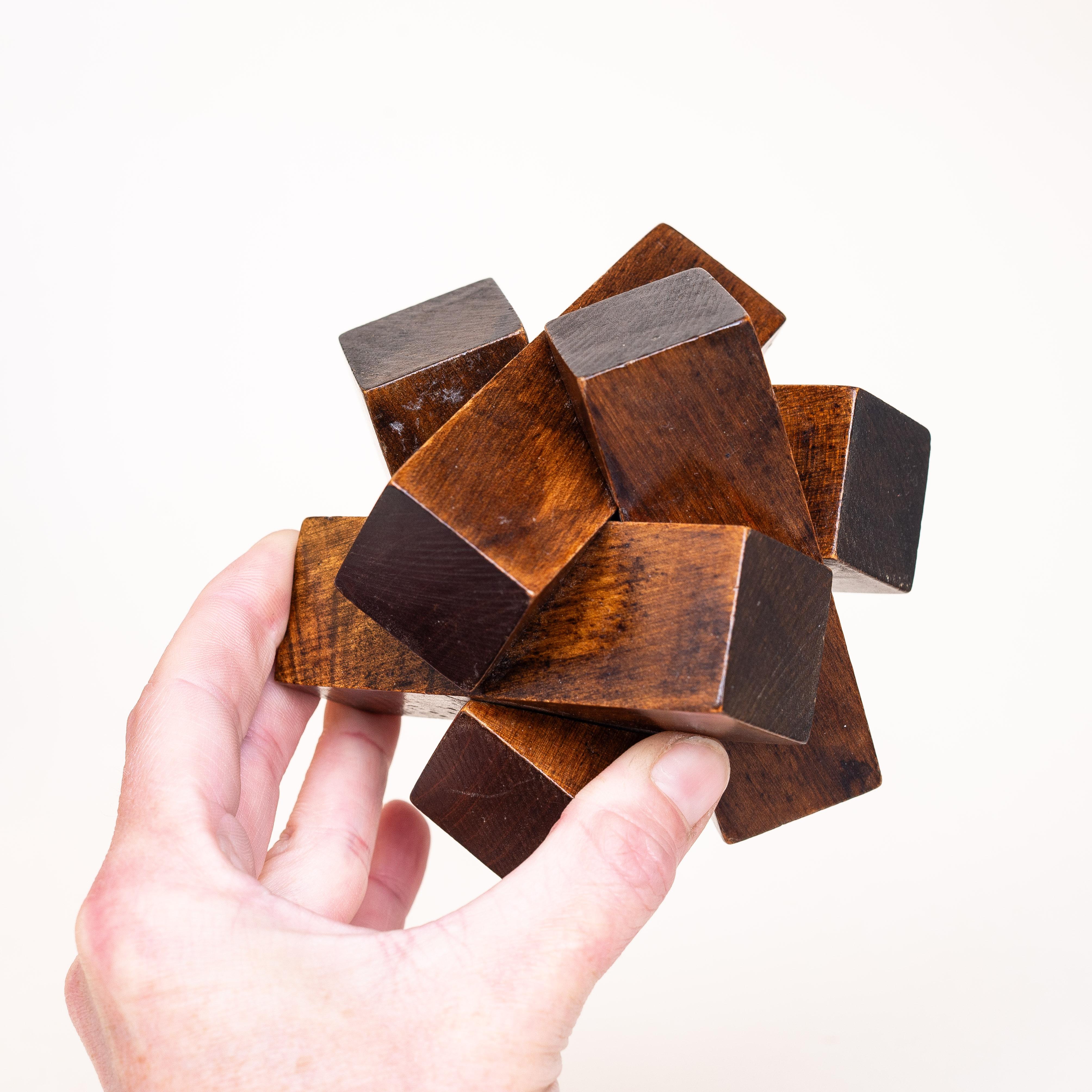 Escultura Abstracta Art Decó de Madera - Pisapapeles y Juego de Puzzle - Francia Años 40 en venta 2