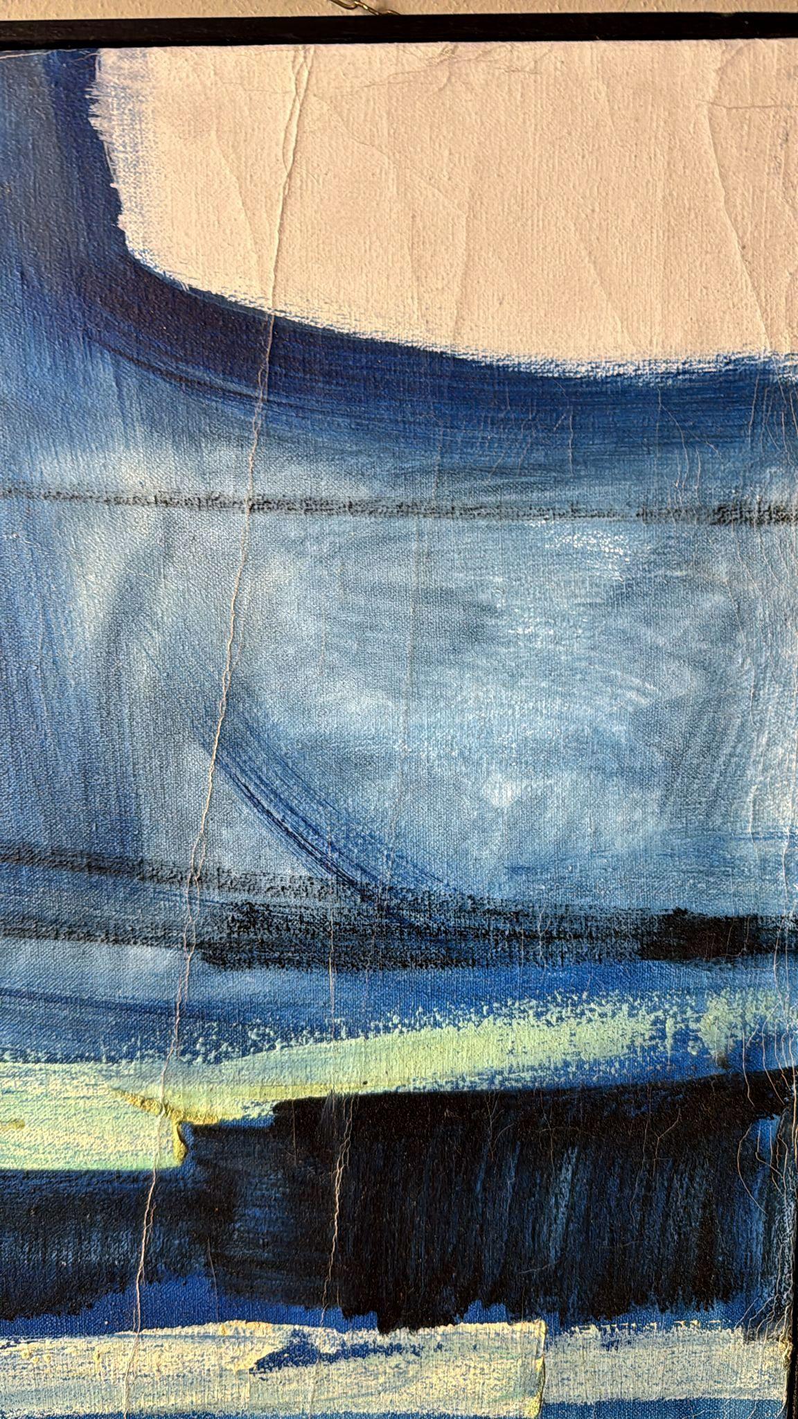 Peinture à l'huile sur toile, cadre en bois, art abstrait français  Nous vous invitons à en vente 6