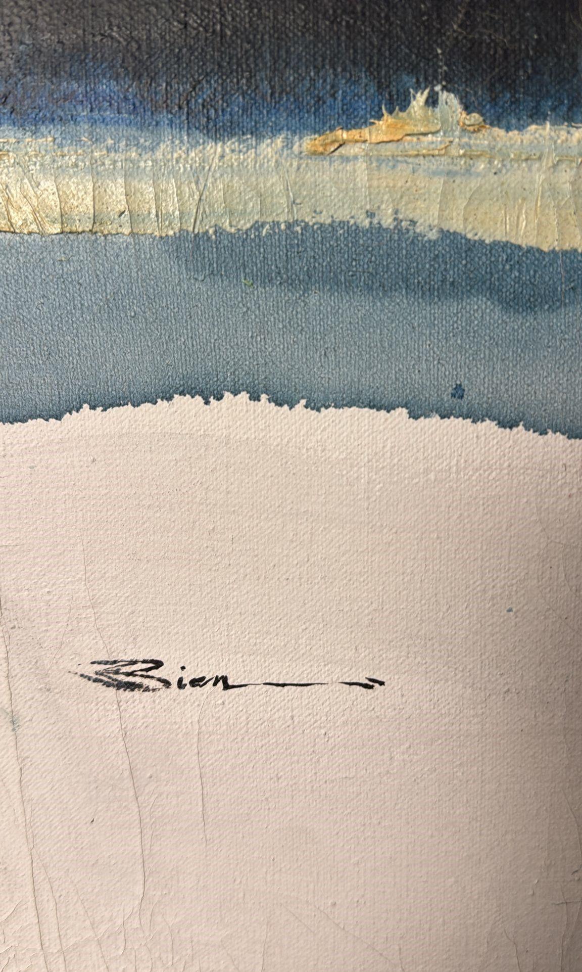 Peinture à l'huile sur toile, cadre en bois, art abstrait français  Nous vous invitons à en vente 9