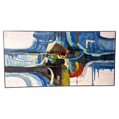 Pintura al Óleo Arte Abstracto Francés sobre Lienzo, Marco de Madera  Te invitamos a