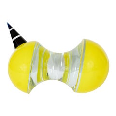 Abstract Art Glass "Duel" Sculpture by Jiri Jelinek