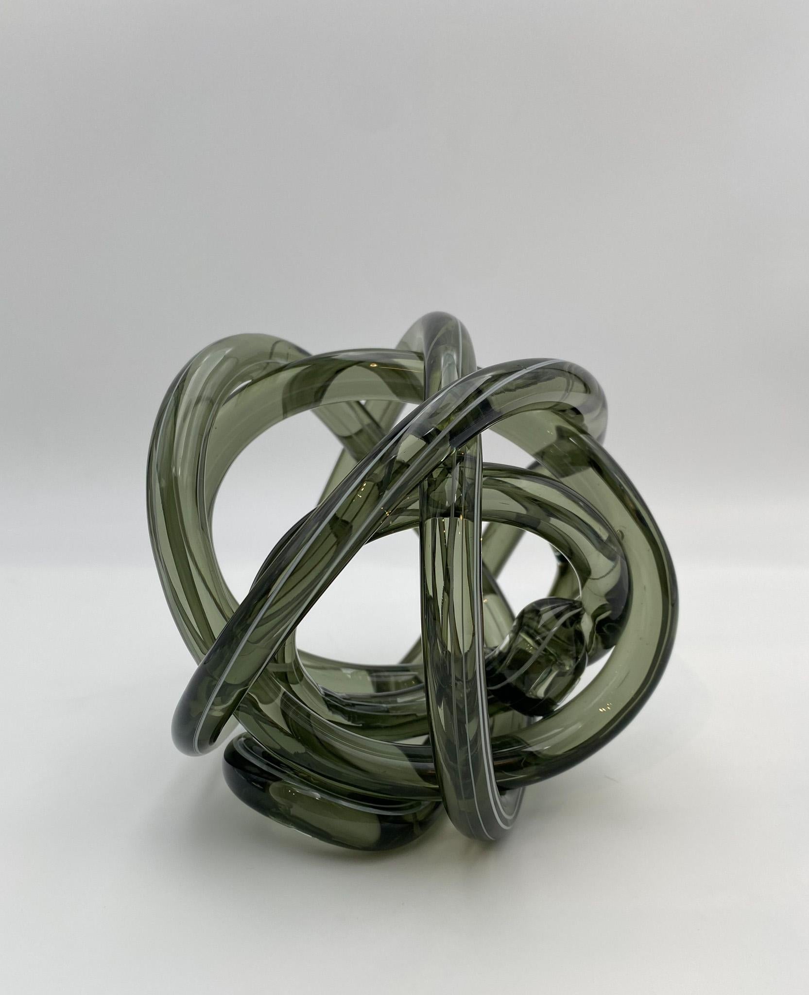 Abstract Art Glass Knot Sculpture  4