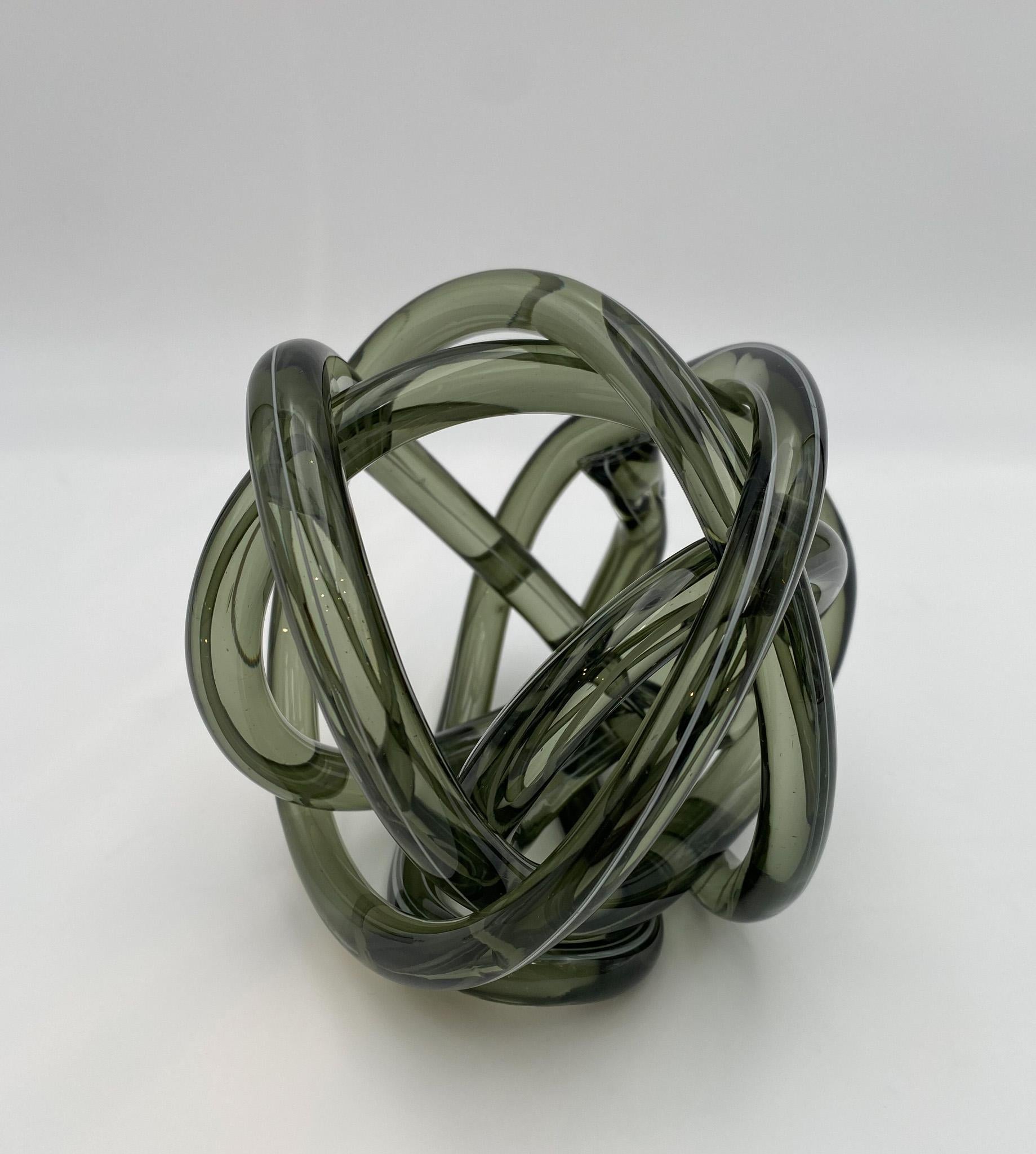 Abstract Art Glass Knot Sculpture  5