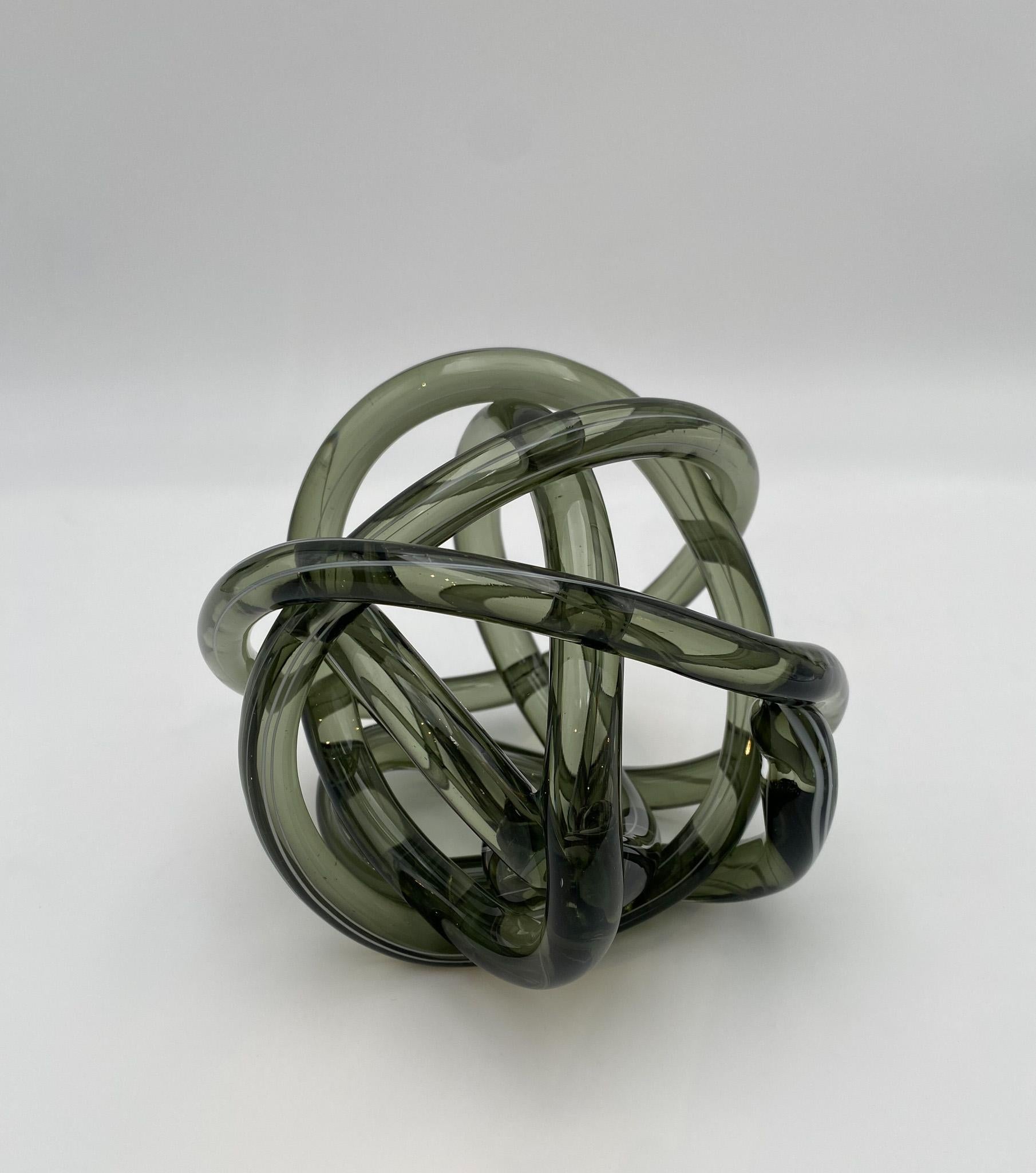 Abstract Art Glass Knot Sculpture  6