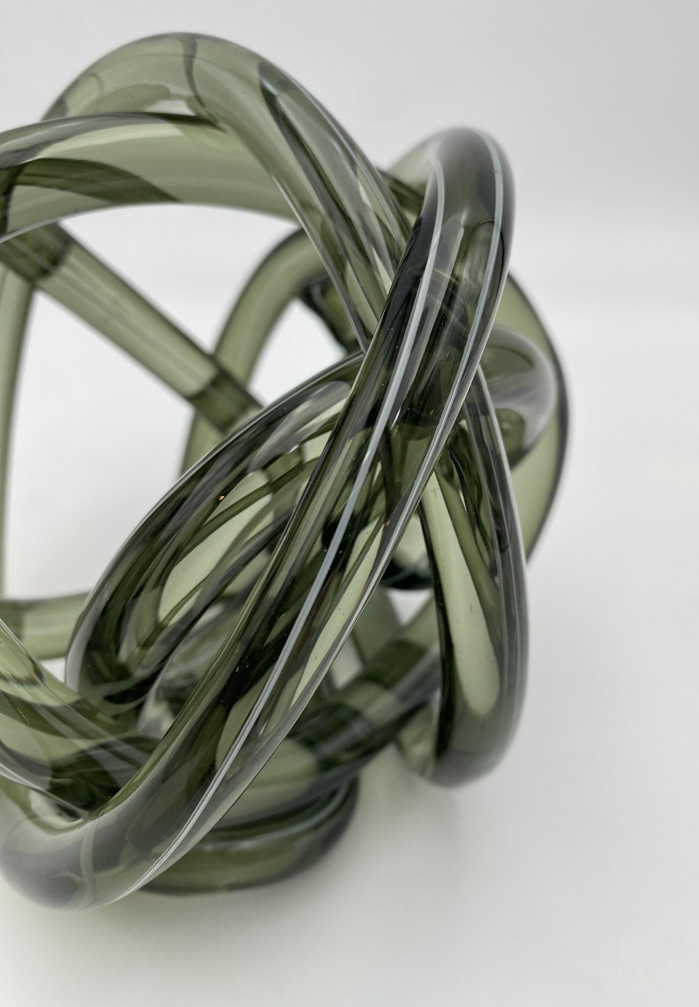 Modern Abstract Art Glass Knot Sculpture 