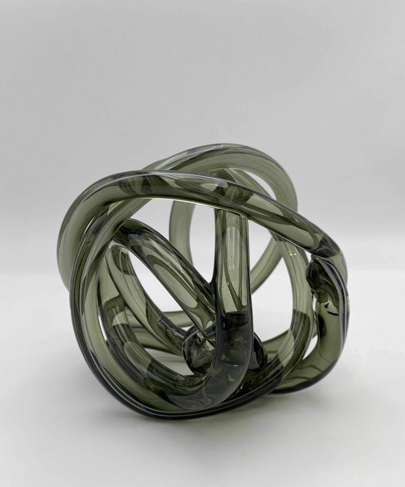 Abstract Art Glass Knot Sculpture  In Good Condition In Costa Mesa, CA
