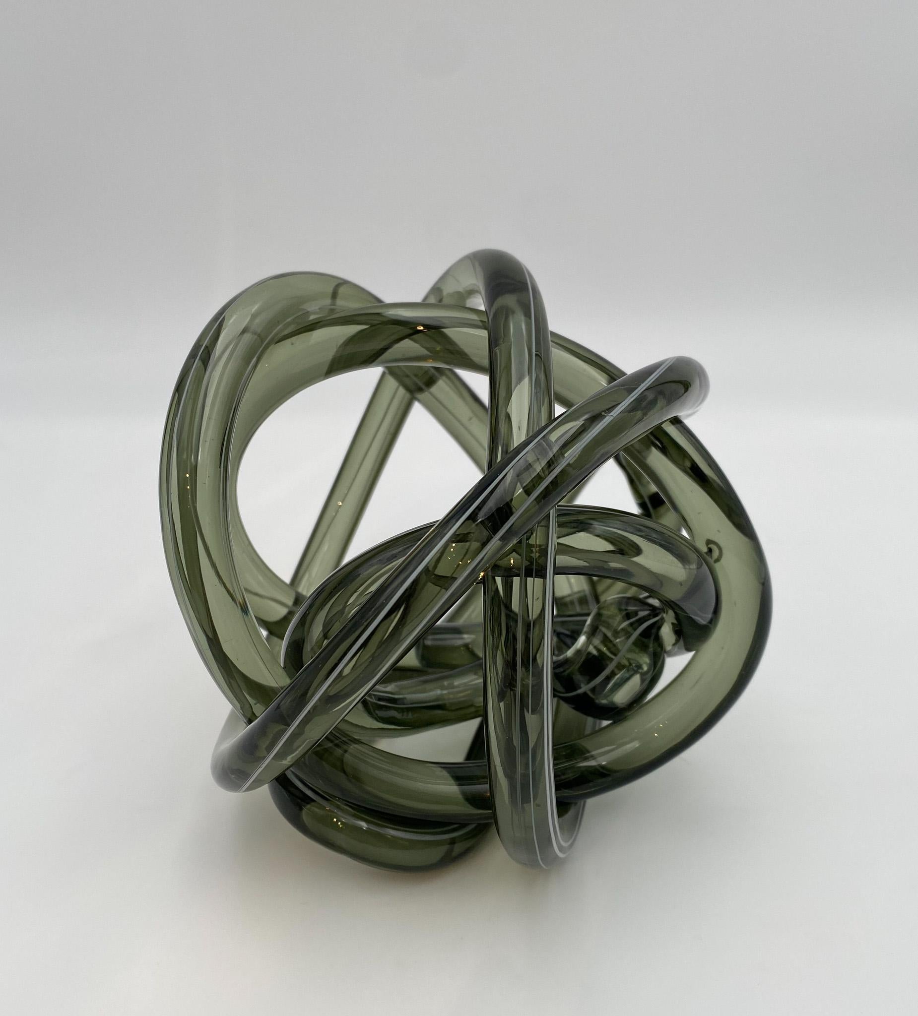 20th Century Abstract Art Glass Knot Sculpture 