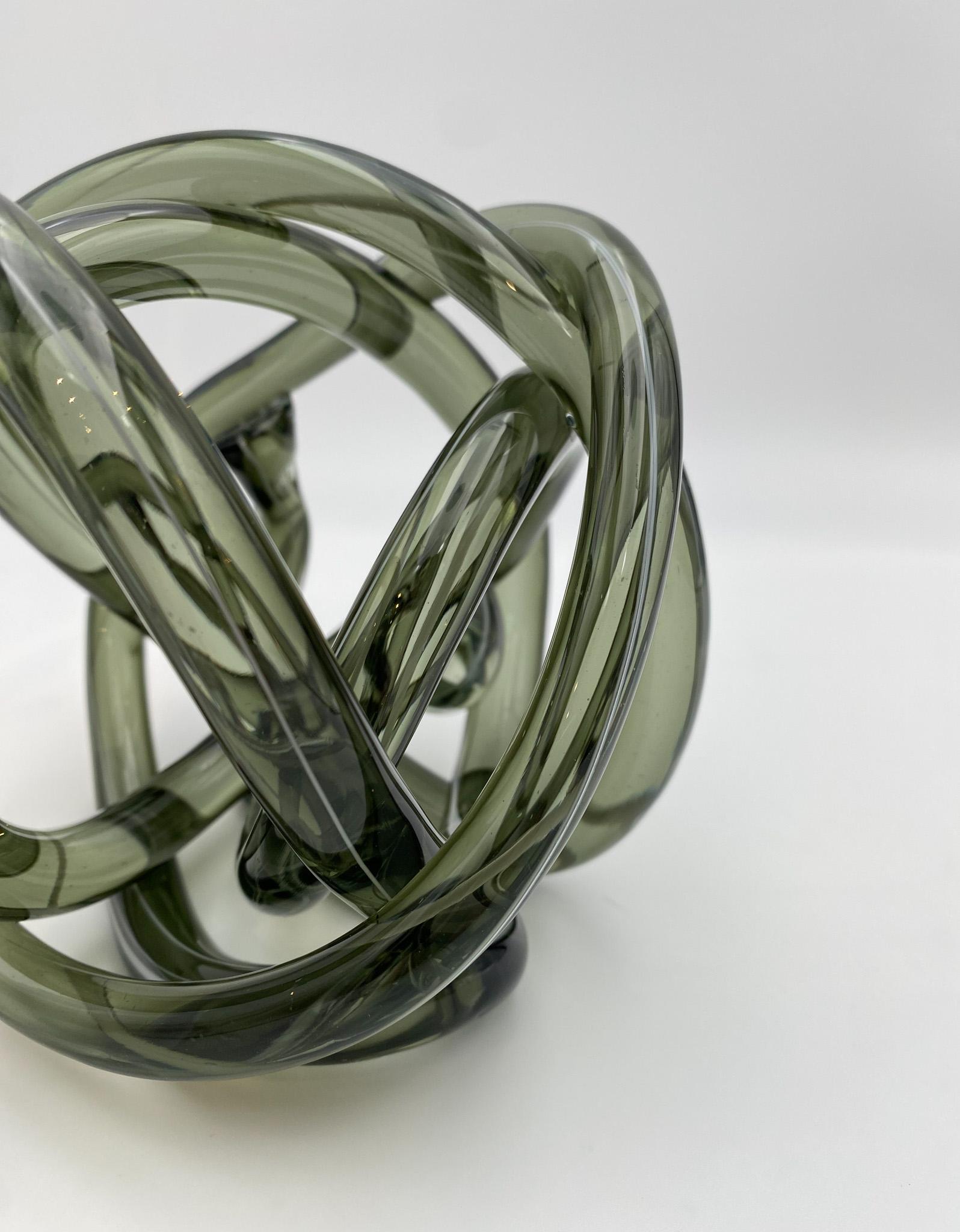 Abstract Art Glass Knot Sculpture  2