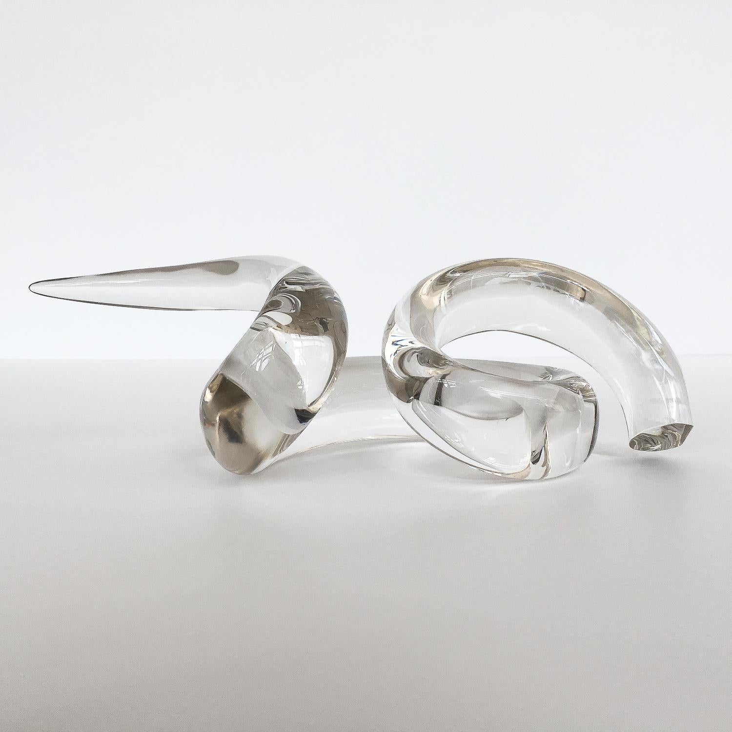 Mid-Century Modern Abstract Art Glass Twist Knot Sculpture