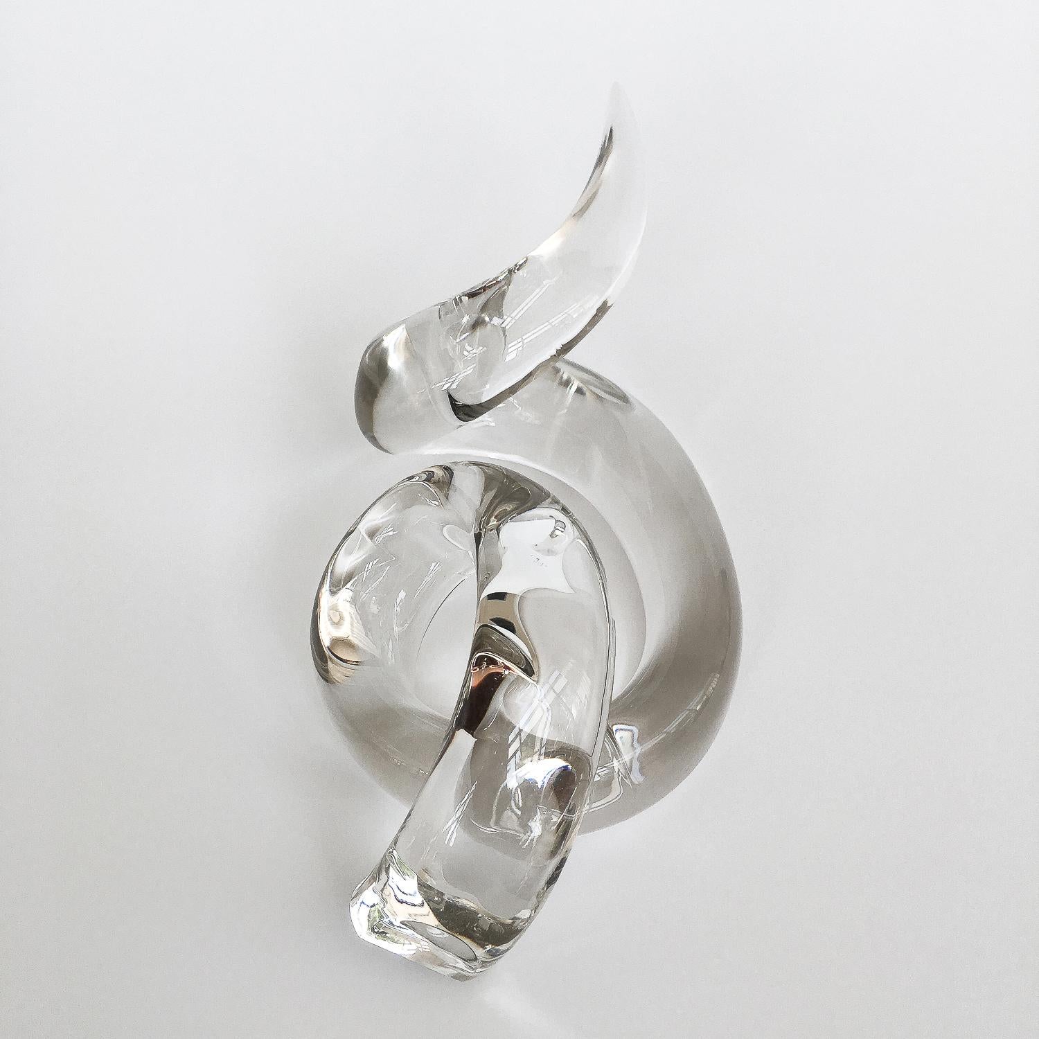 American Abstract Art Glass Twist Knot Sculpture