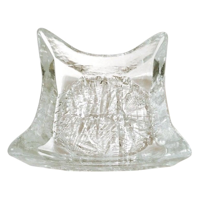 Abstract Art Glass Vide-Poche Dish by Tapio Wirkkala, Finland, circa 1970s
