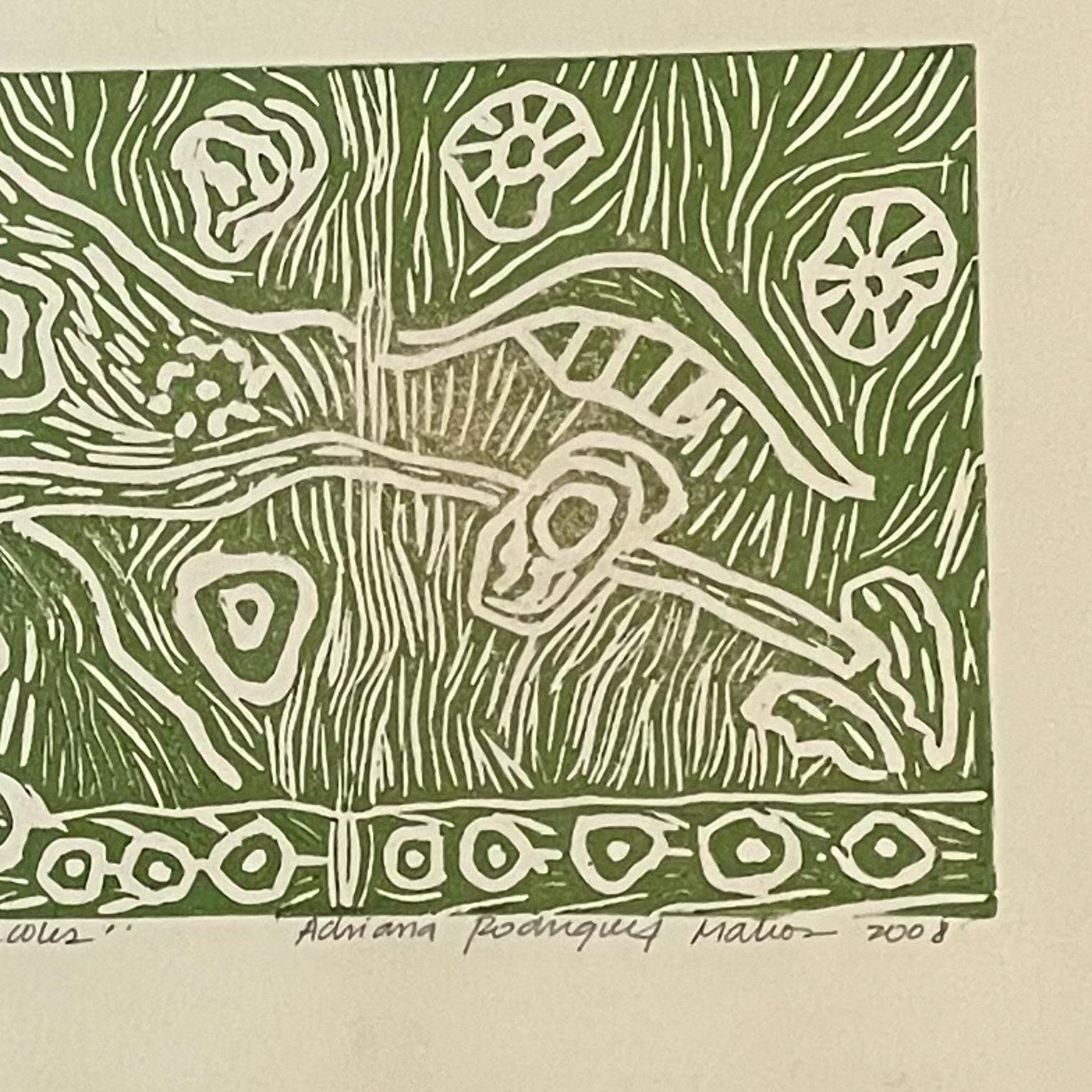 Espressionista The Art Green Lumache Caracoles Natura Litografia Adriana Rodriguez Matios 2008 in vendita