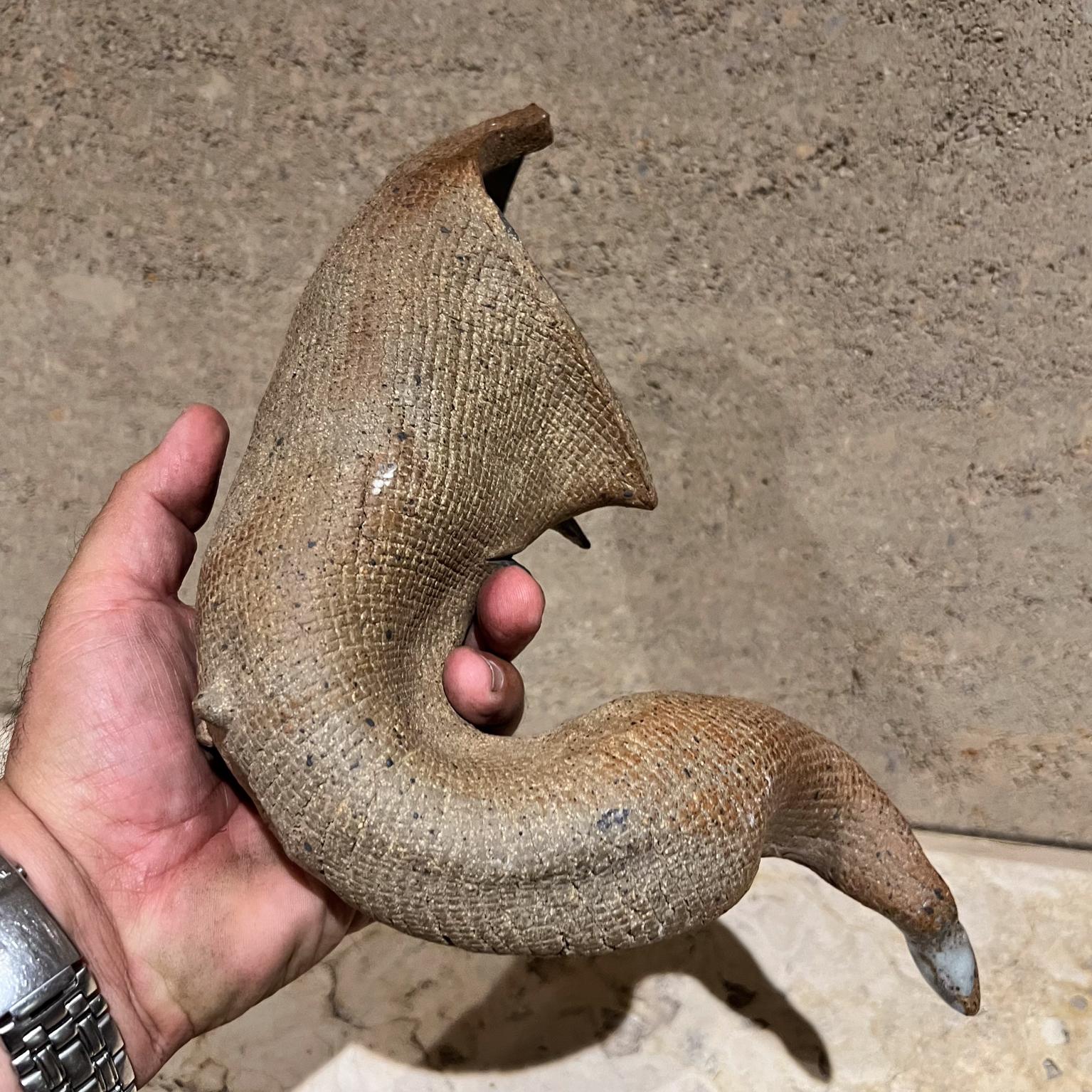 1970s Art Pottery Textured Abstract Horn Sculpture For Sale 9