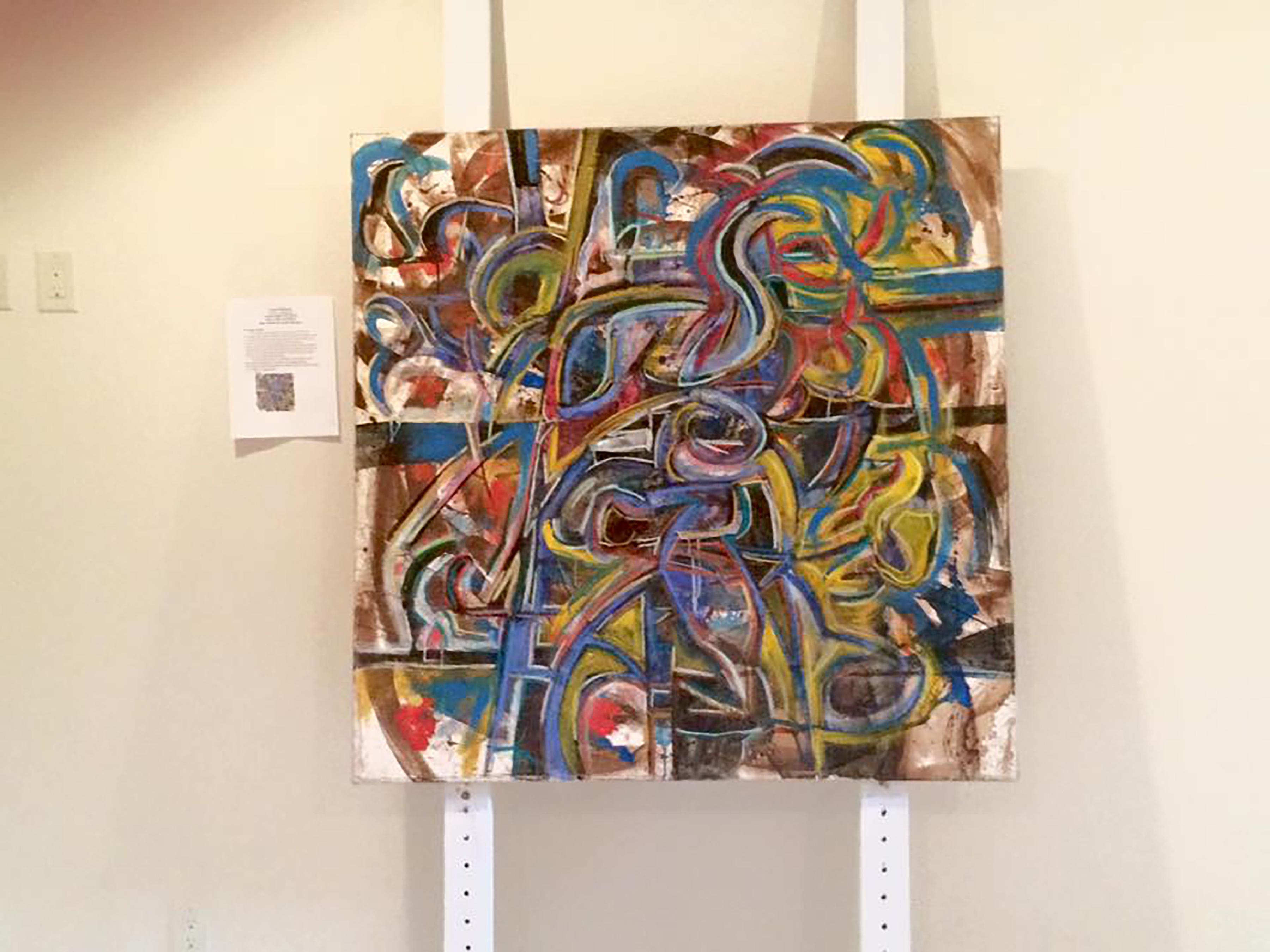 Abstraktes Kunstgemälde „Frauenfigur #2“ (Handbemalt) im Angebot