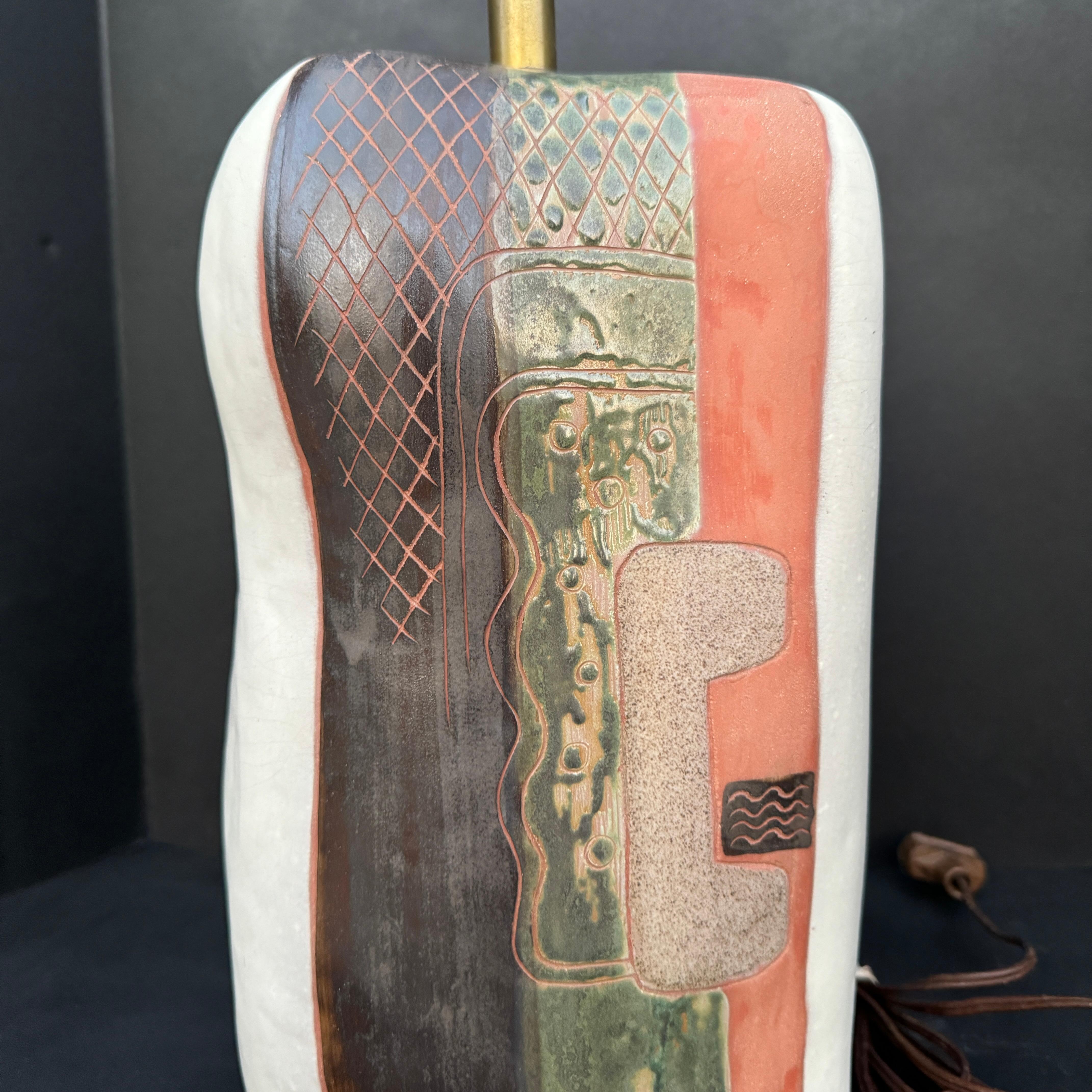 Mid-Century Modern Abstract Art Pottery Table Lamp by Marianna von Alllesch